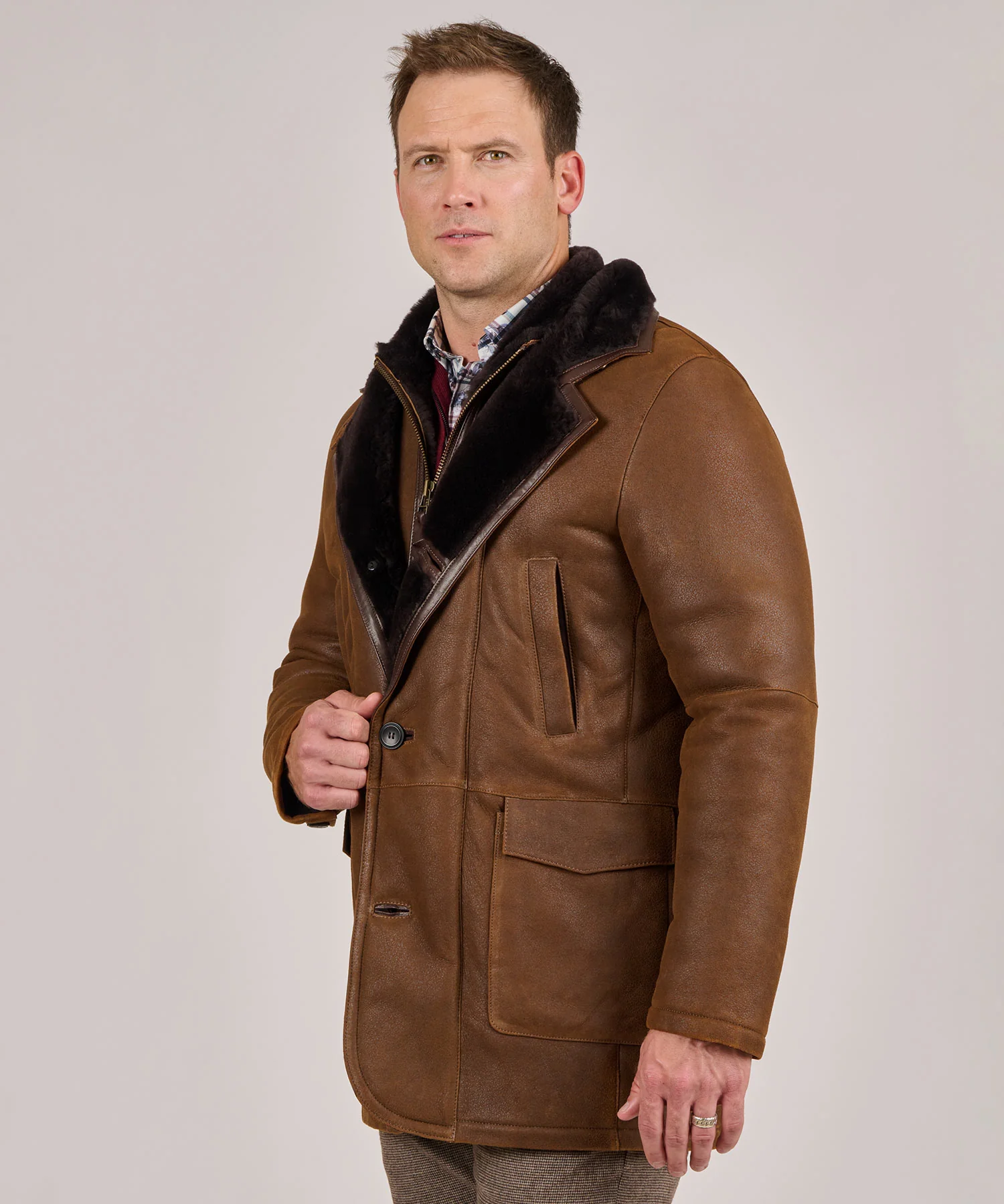 Westport Black Shearling Coat - Image 5