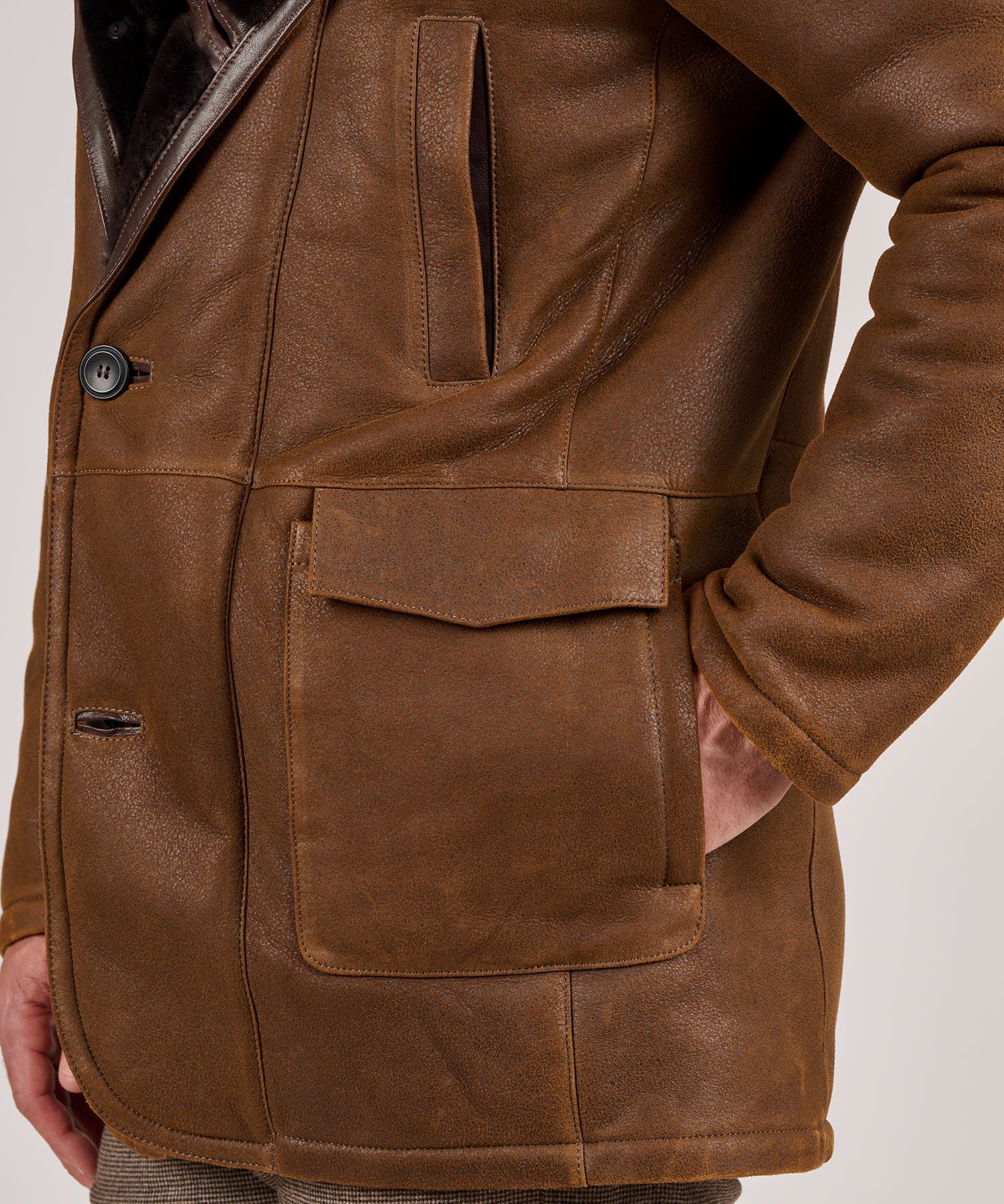 Westport Black Shearling Coat - Image 8
