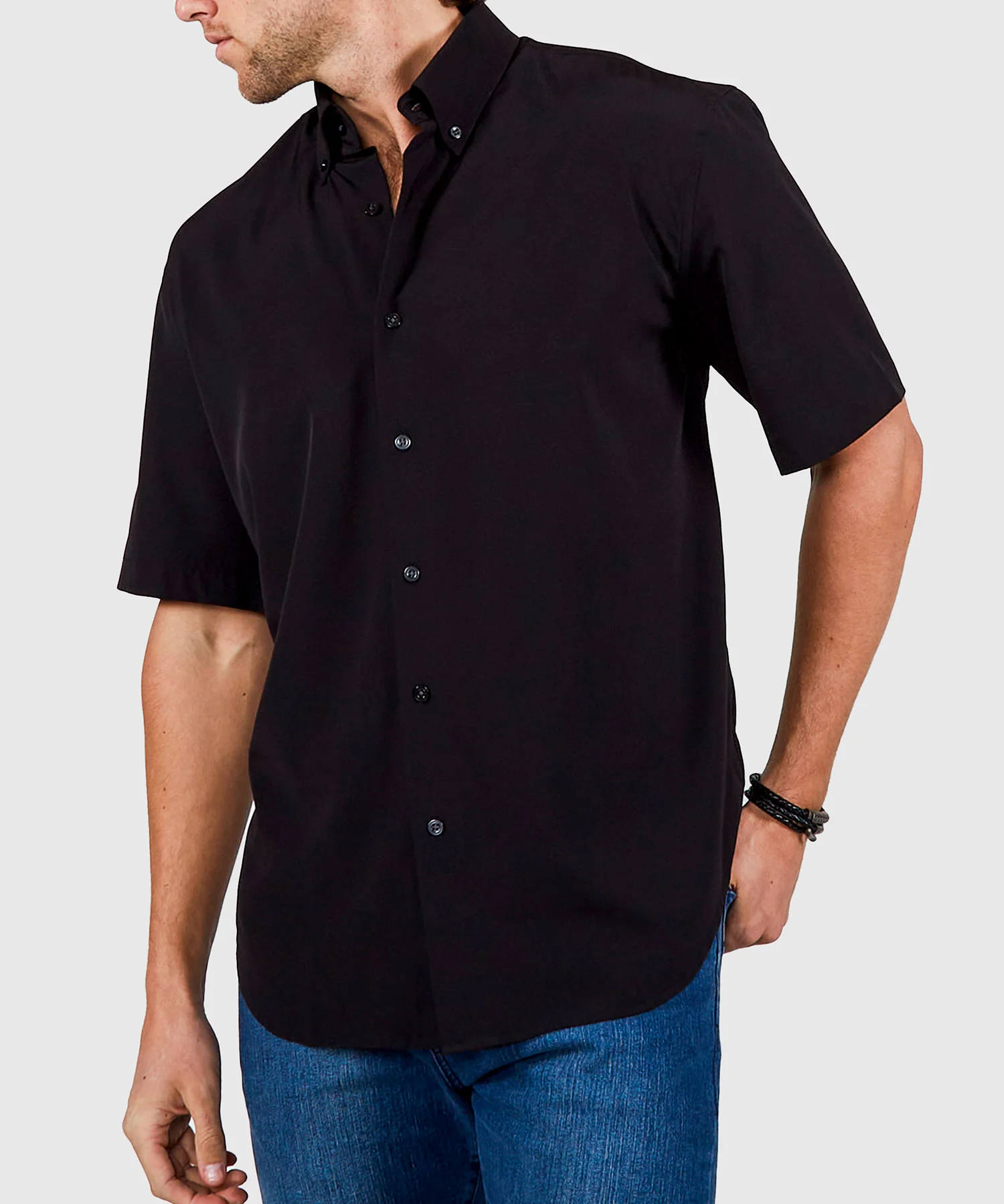 Westport No-Tuck Short Sleeve Solid Performance Stretch Sport Shirt - Image 3