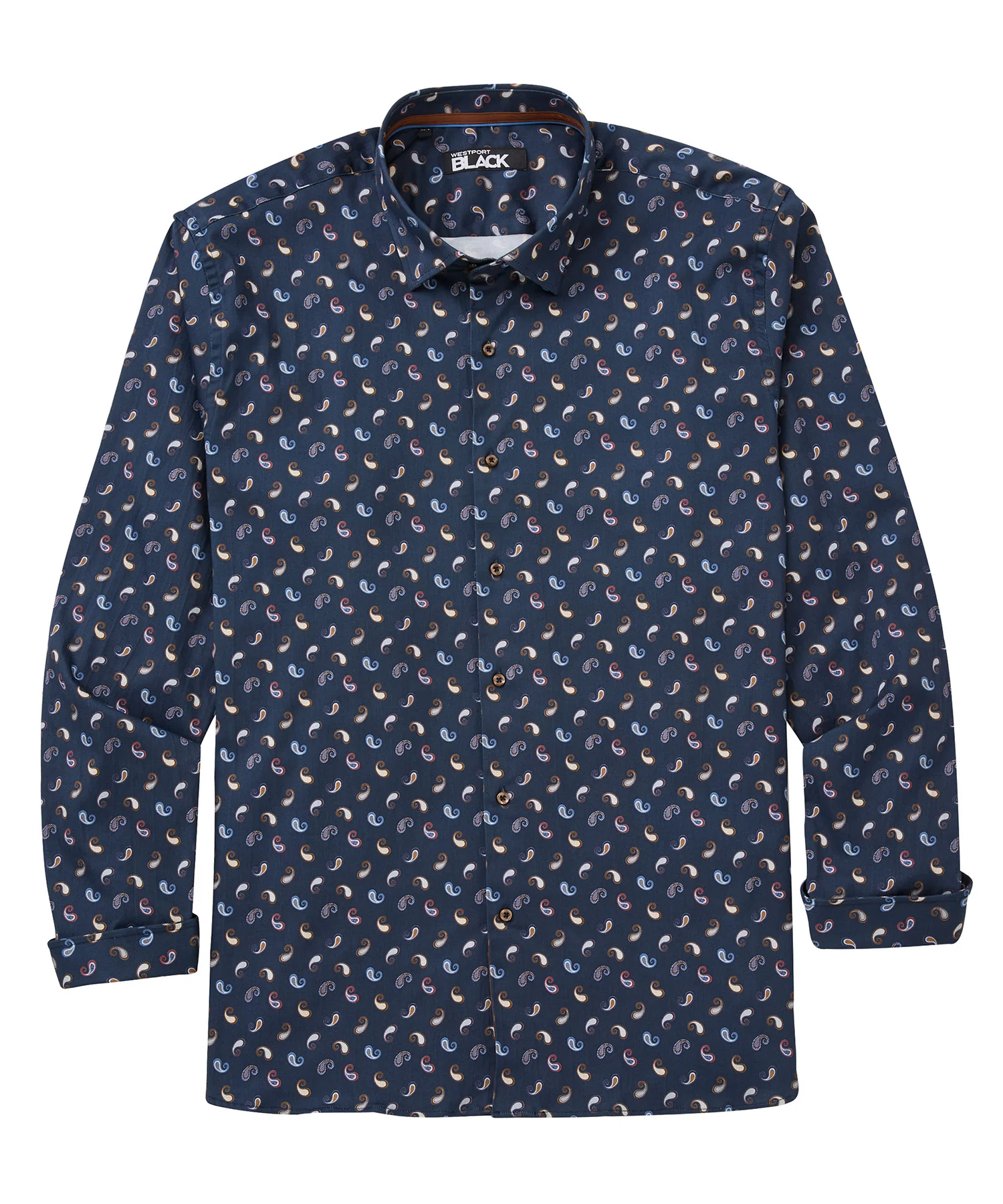 Westport Black Long Sleeve Paisley Sport Shirt