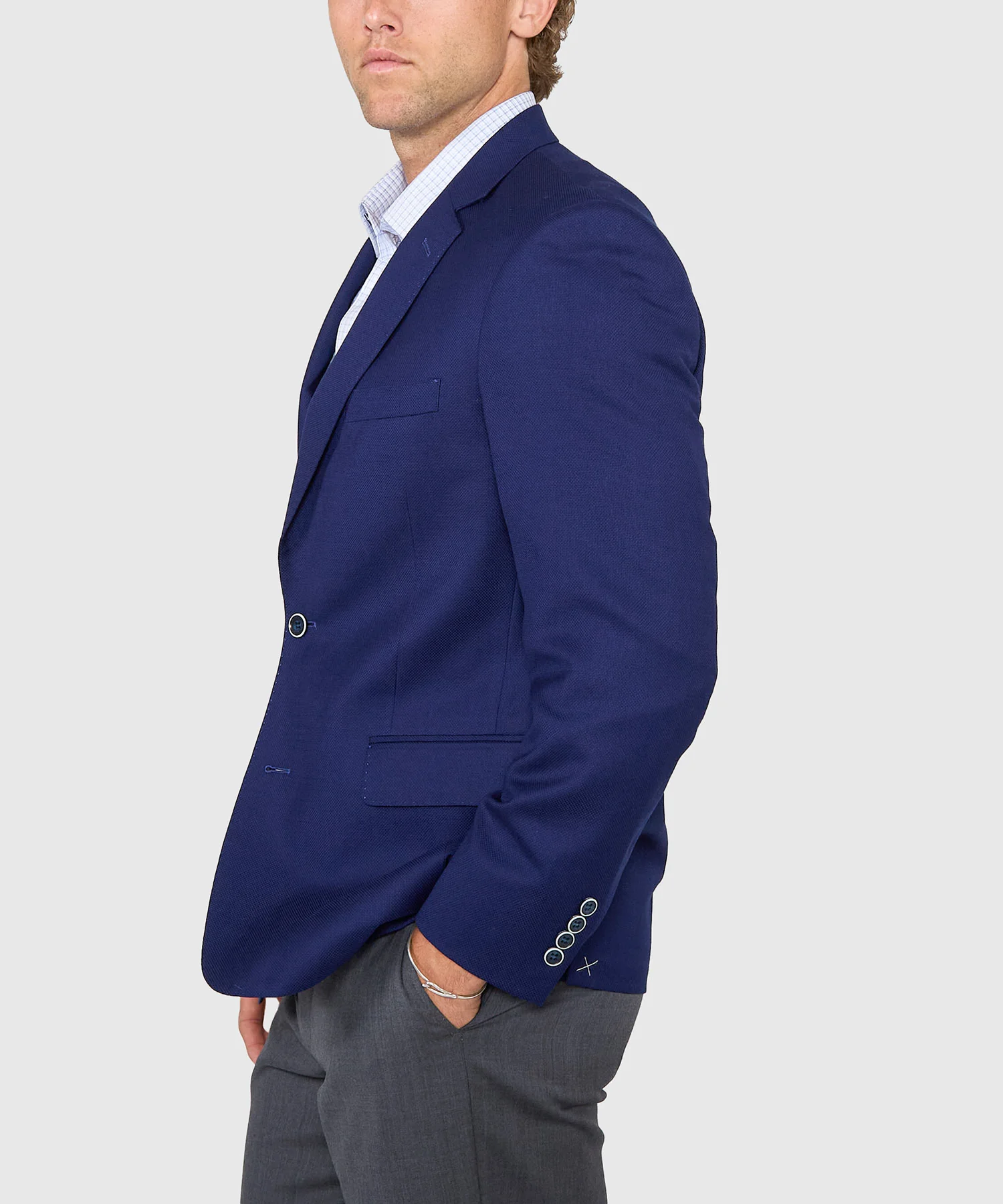Westport Black Two-Button Reda Wool Blazer - Image 3