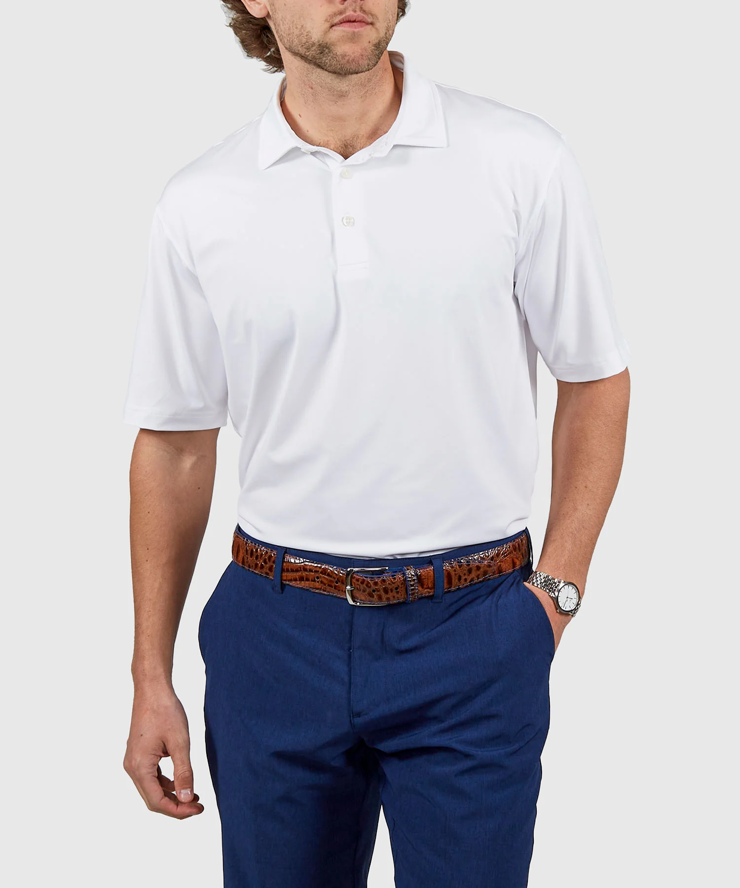 Westport Lifestyle Short Sleeve Performance Polo Knit Shirt - Image 40