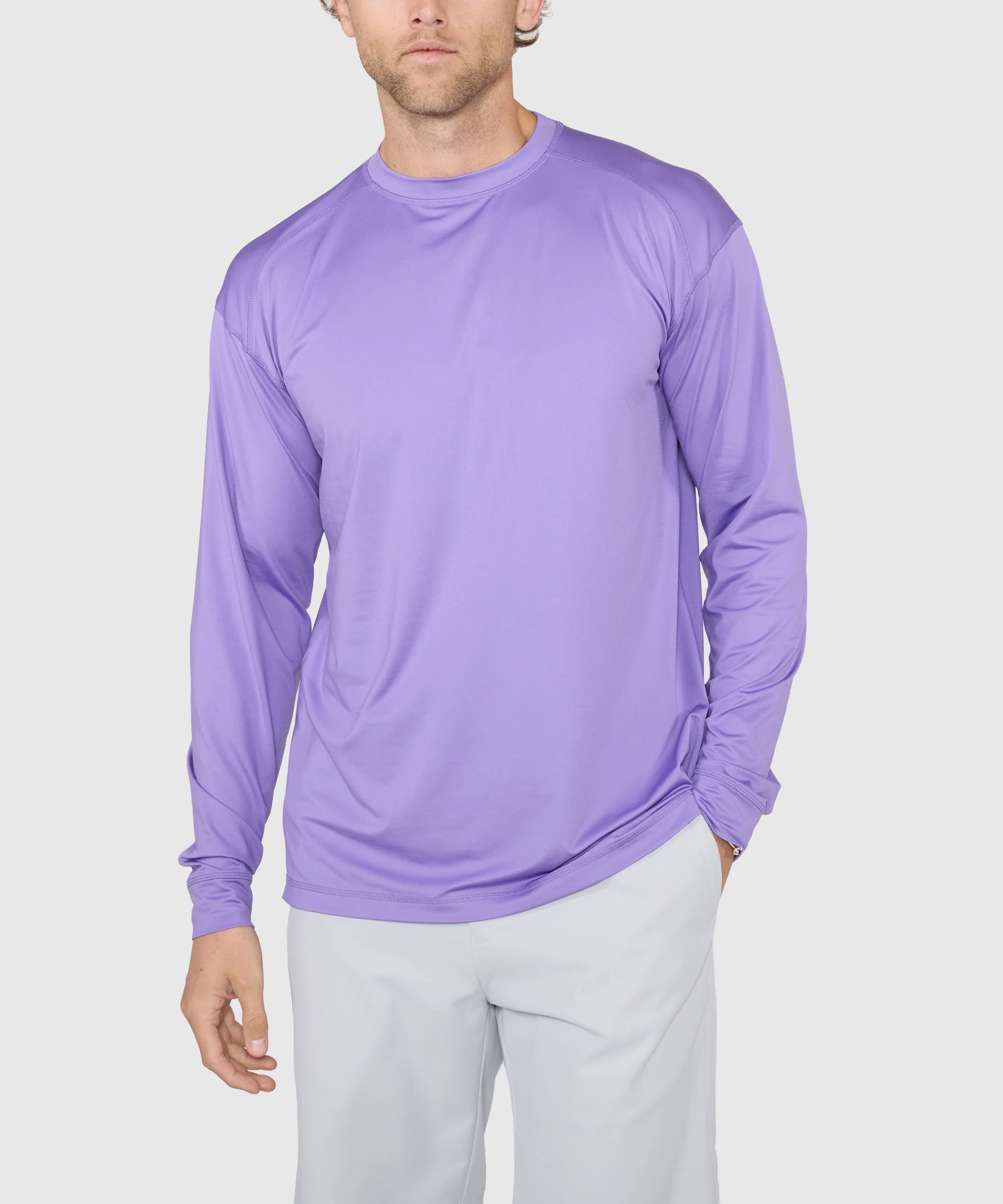 Westport Lifestyle Long Sleeve Performance Stretch Crew Neck UPF 30 Shirt - Image 33