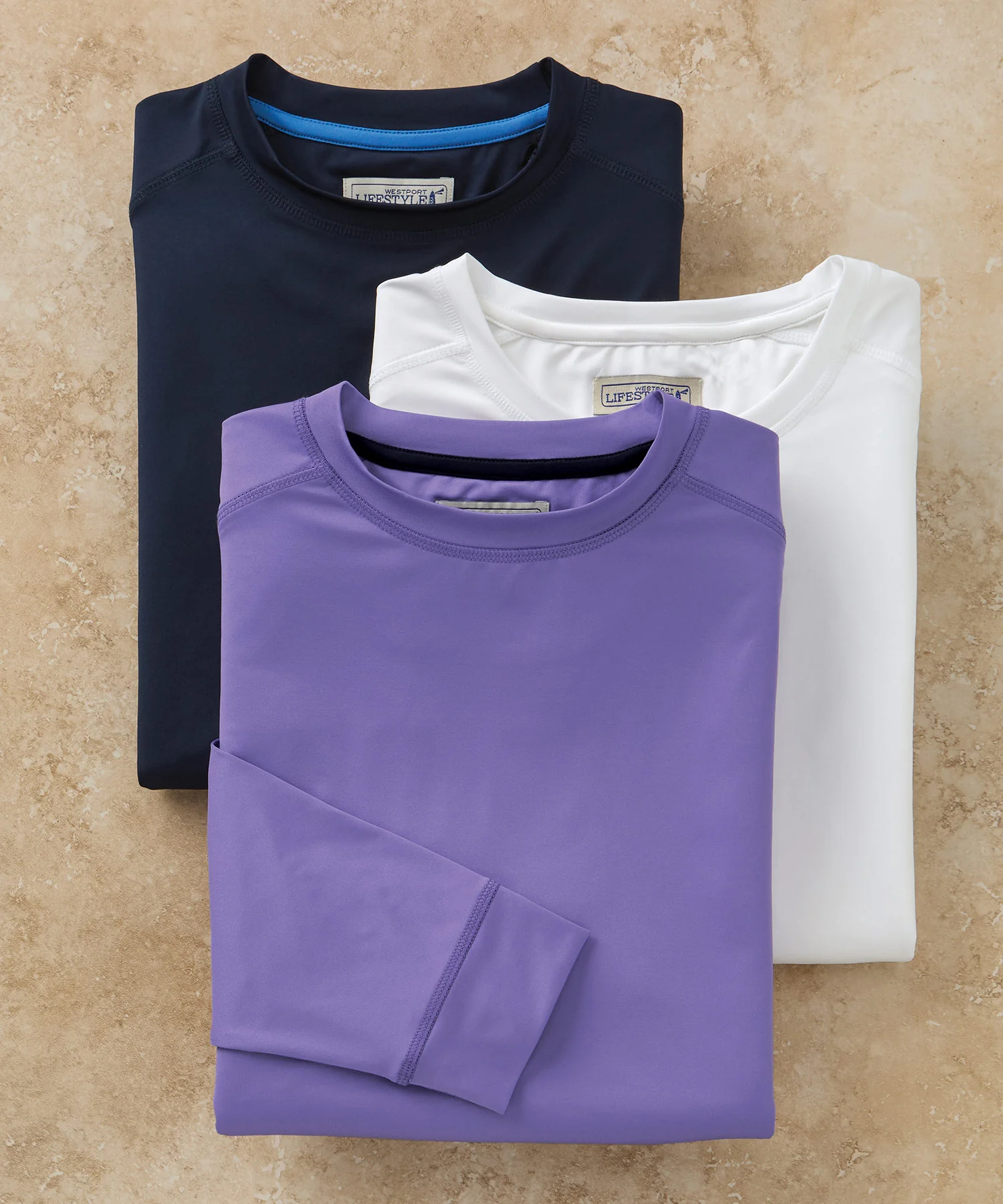 Westport Lifestyle Long Sleeve Performance Stretch Crew Neck UPF 30 Shirt - Image 4