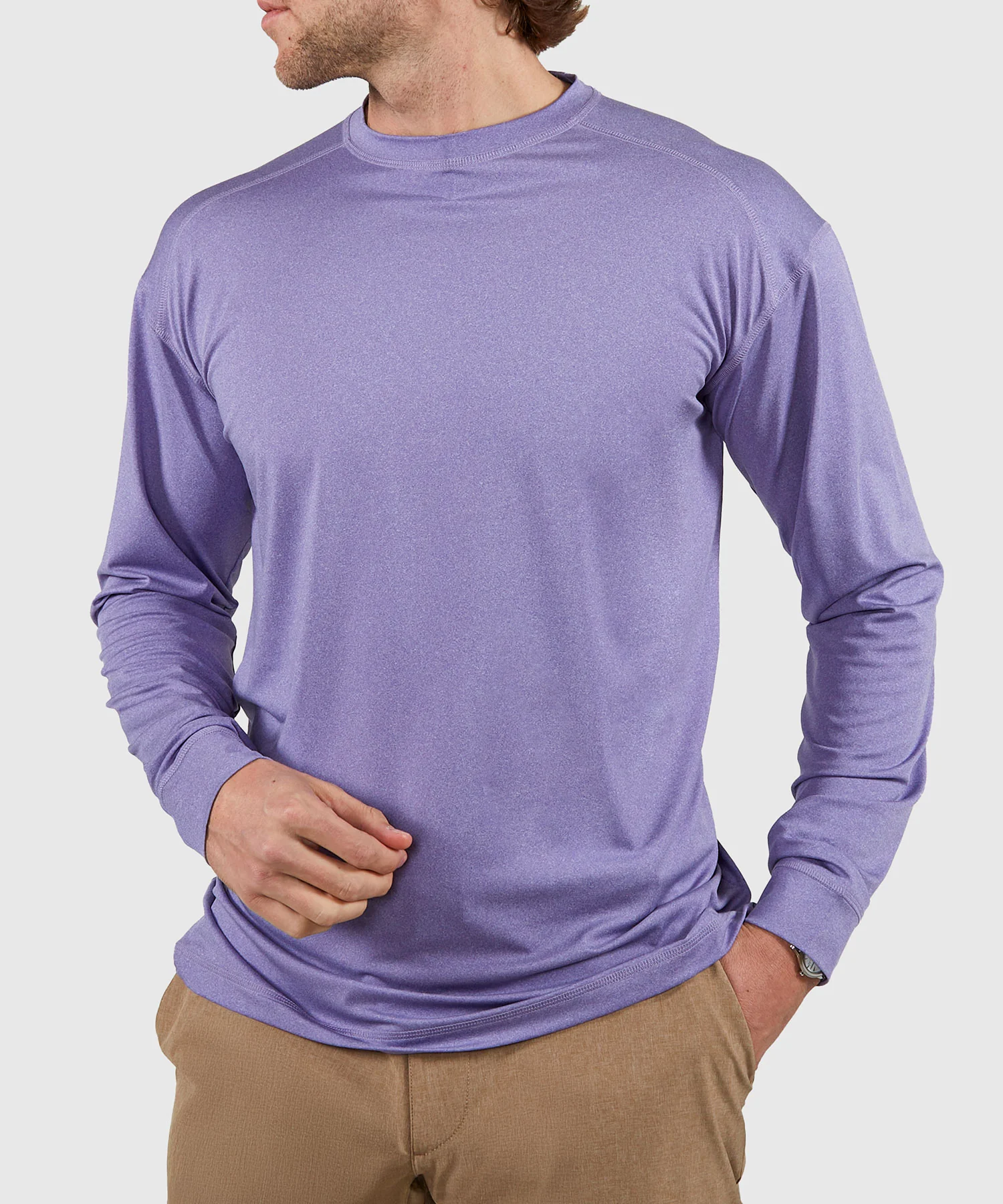 Westport Lifestyle Long Sleeve Performance Stretch Crew Neck UPF 30 Shirt - Image 7