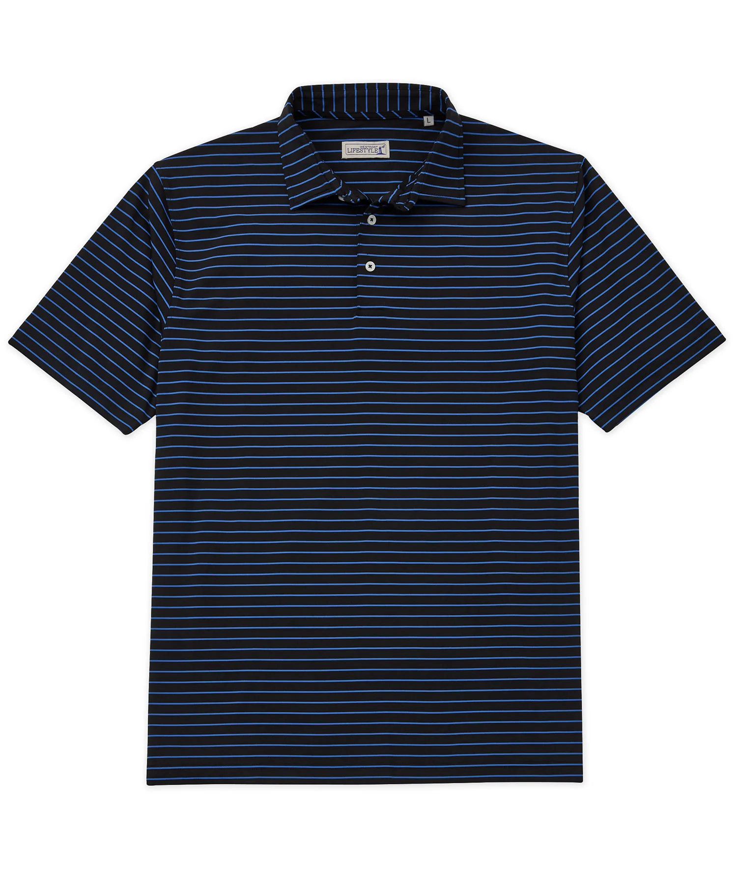 Westport Lifestyle Short Sleeve Stripe Polo Knit Shirt - Image 14