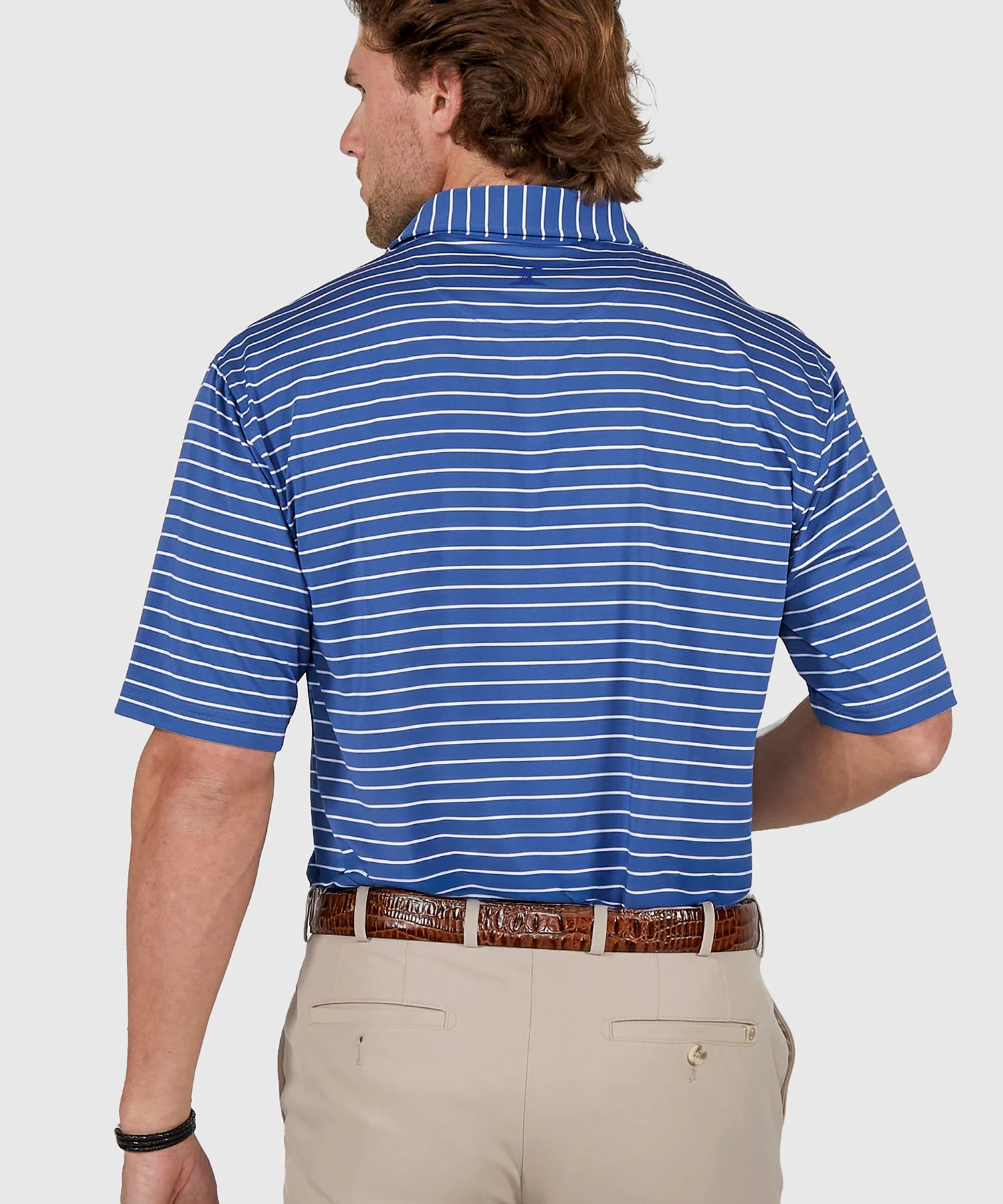 Westport Lifestyle Short Sleeve Stripe Polo Knit Shirt - Image 22
