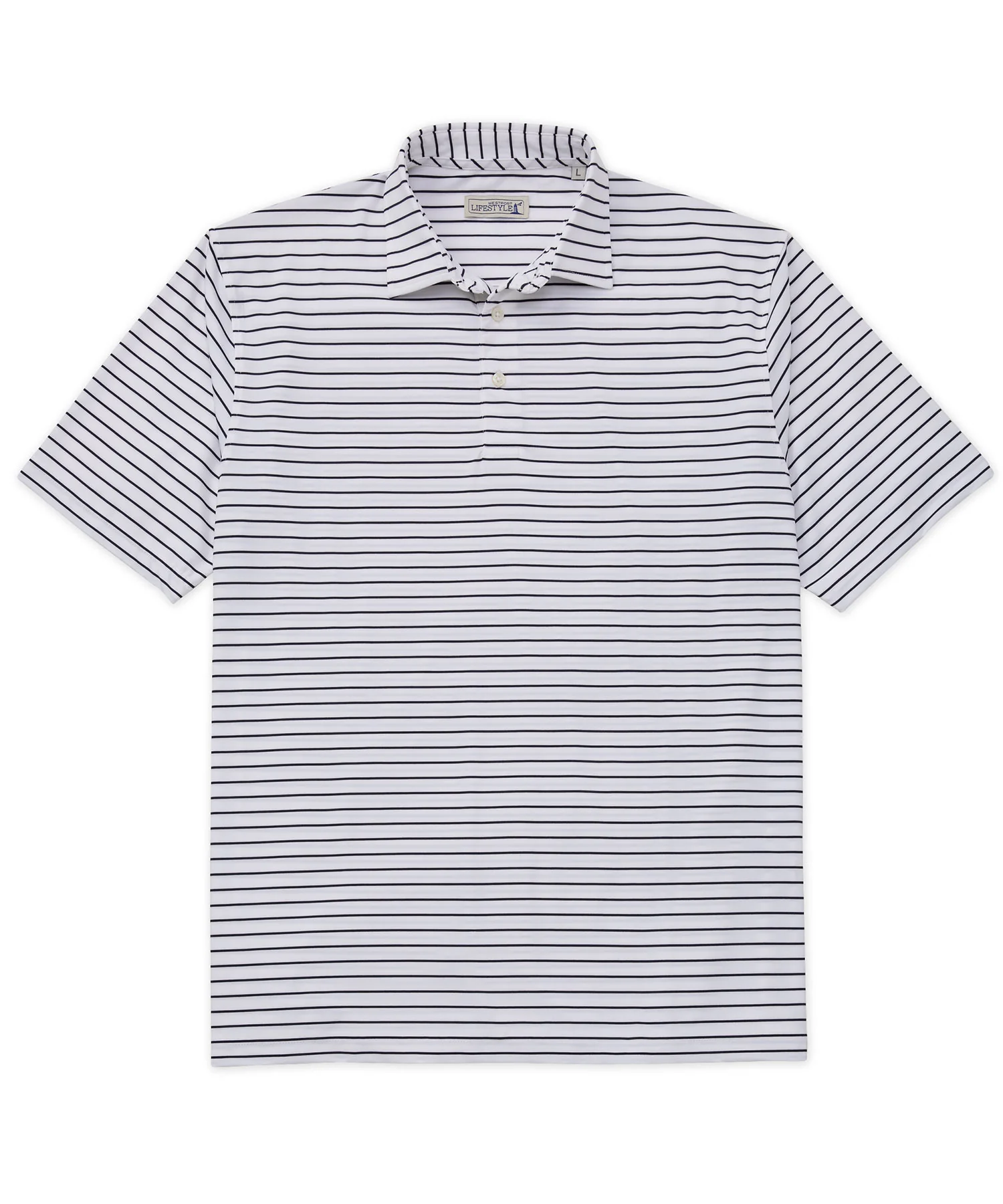 Westport Lifestyle Short Sleeve Stripe Polo Knit Shirt - Image 24
