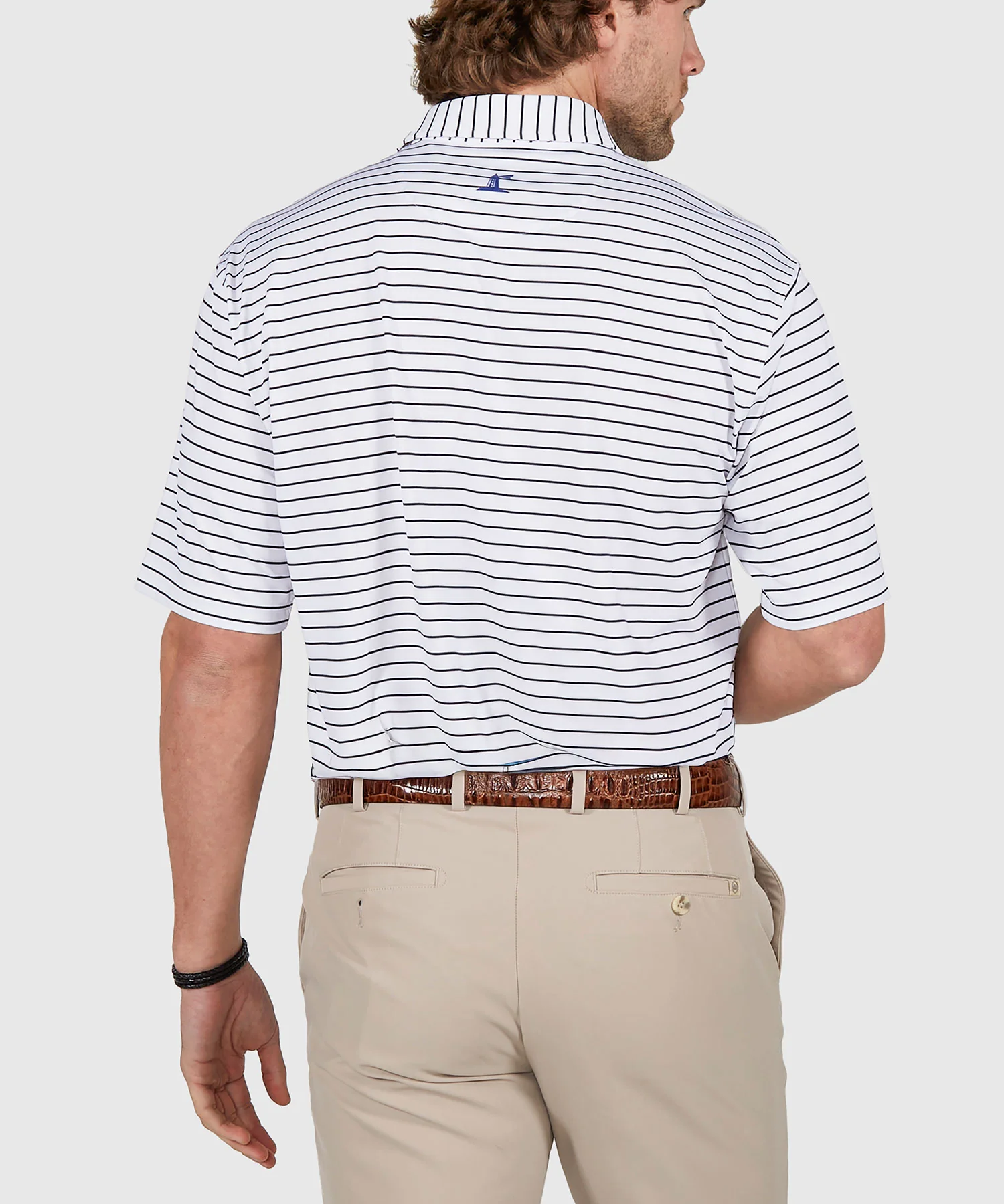 Westport Lifestyle Short Sleeve Stripe Polo Knit Shirt - Image 27