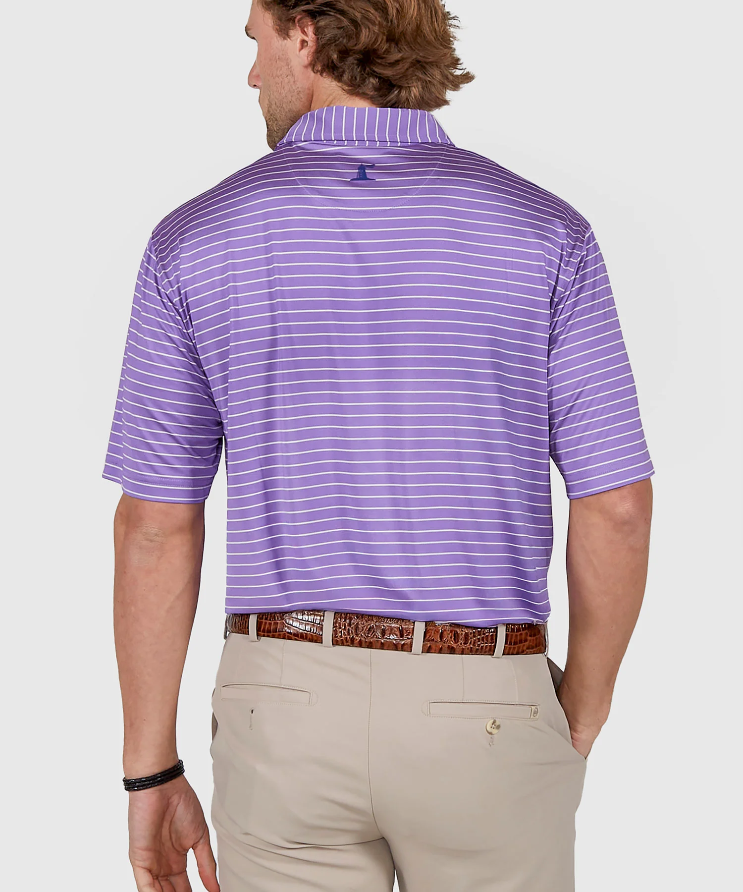 Westport Lifestyle Short Sleeve Stripe Polo Knit Shirt - Image 32