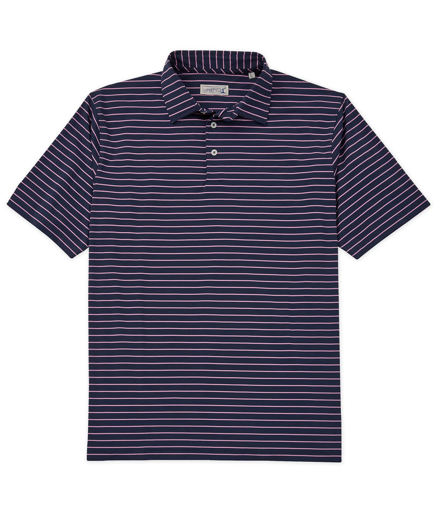 Westport Lifestyle Short Sleeve Stripe Polo Knit Shirt - Image 9