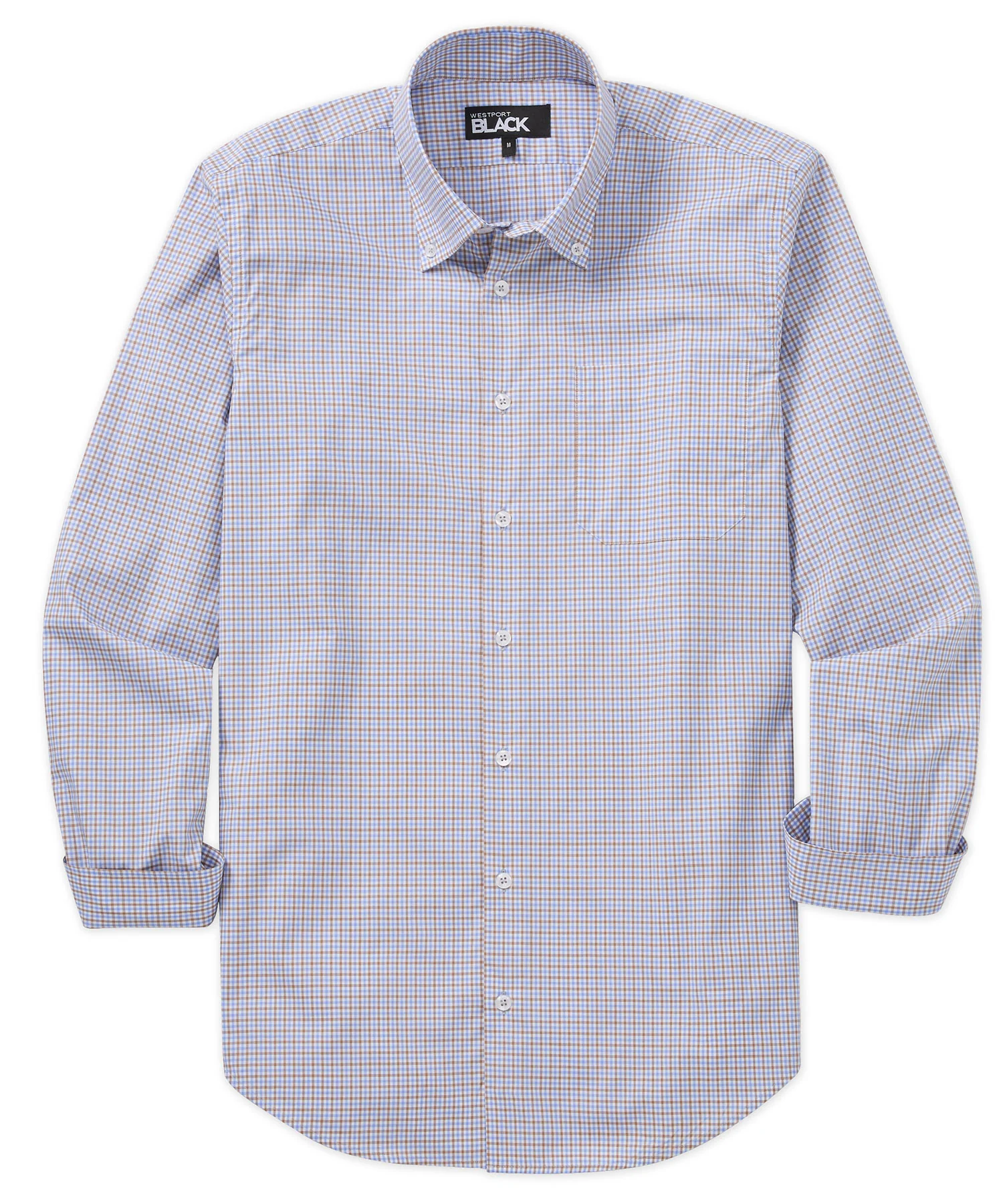 Westport Black Long Sleeve Button-Down Gingham Sport Shirt