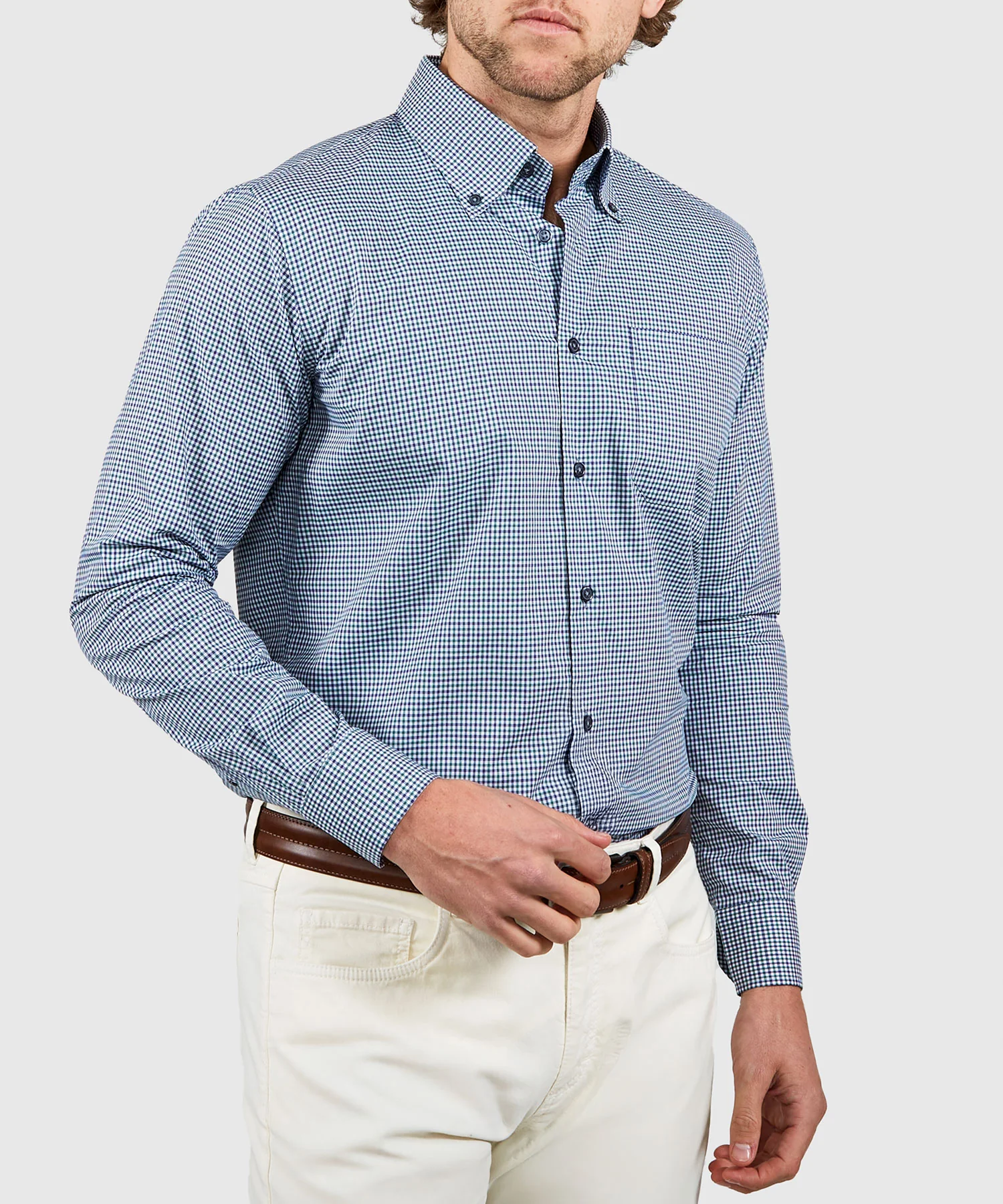 Westport Black Long Sleeve Button-Down Gingham Sport Shirt - Image 13