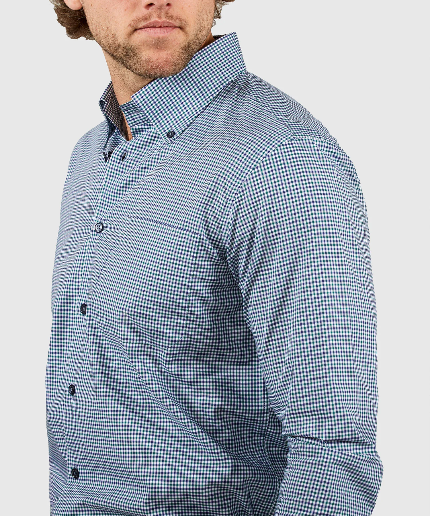 Westport Black Long Sleeve Button-Down Gingham Sport Shirt - Image 15