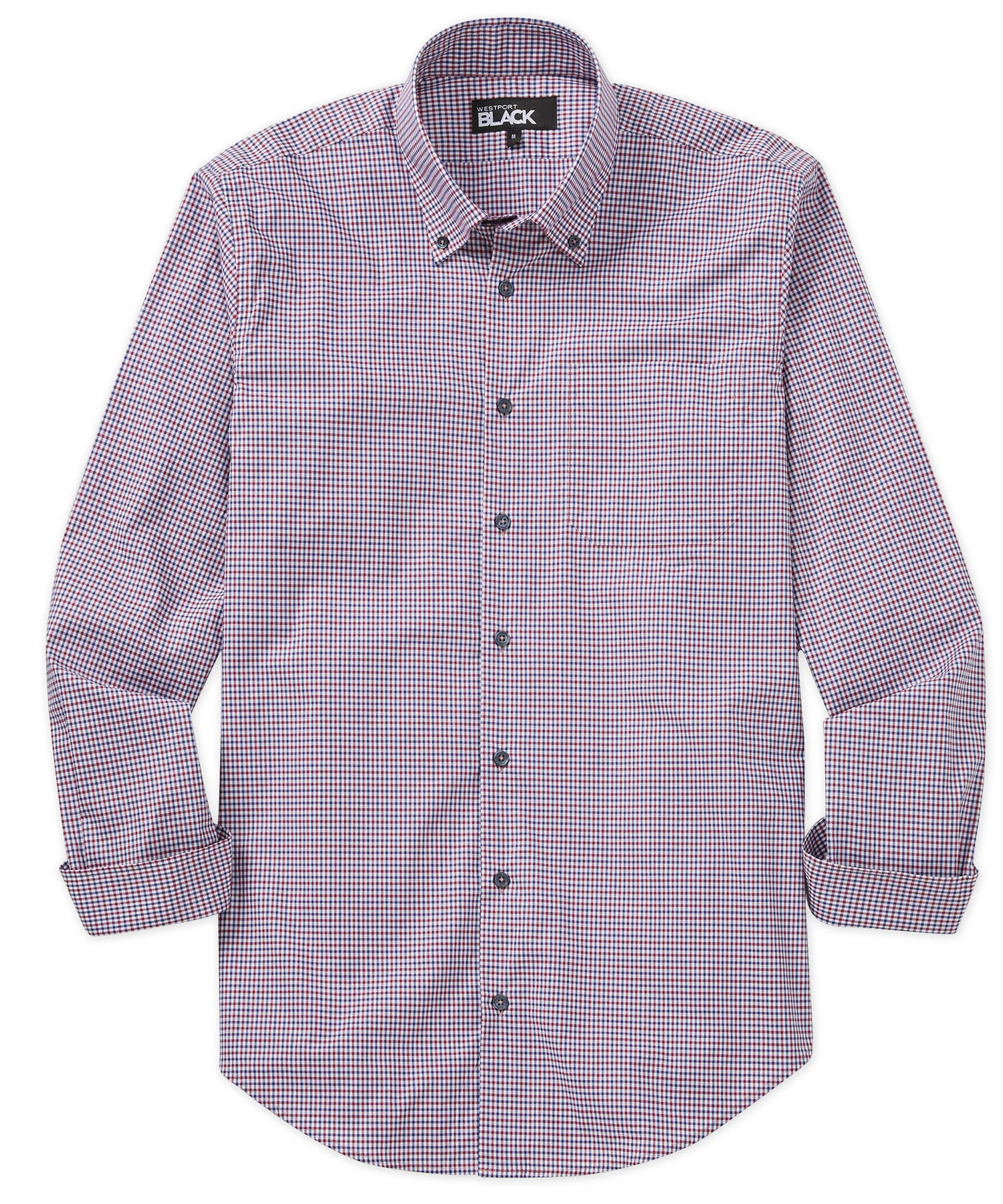 Westport Black Long Sleeve Button-Down Gingham Sport Shirt - Image 16