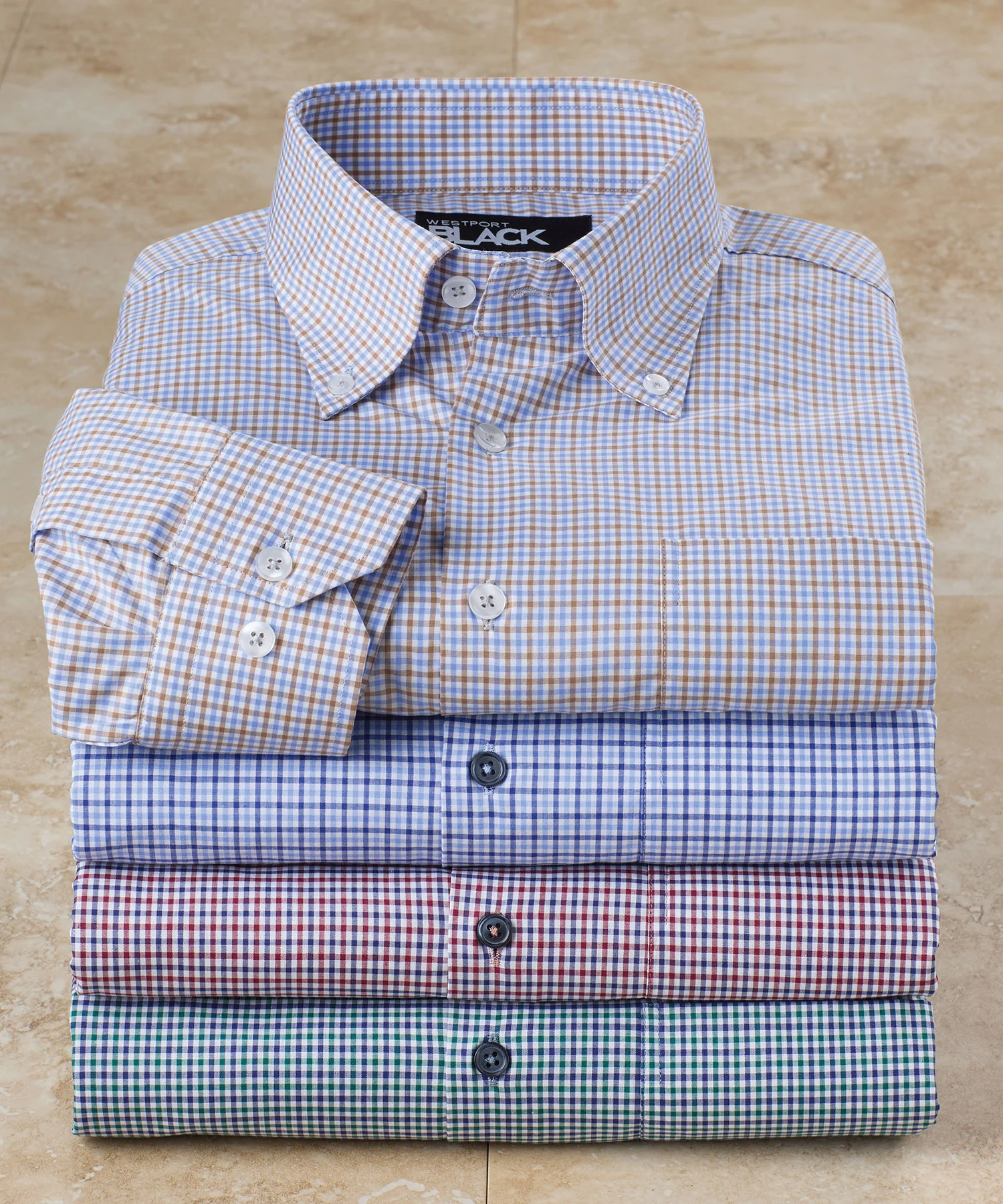 Westport Black Long Sleeve Button-Down Gingham Sport Shirt - Image 2