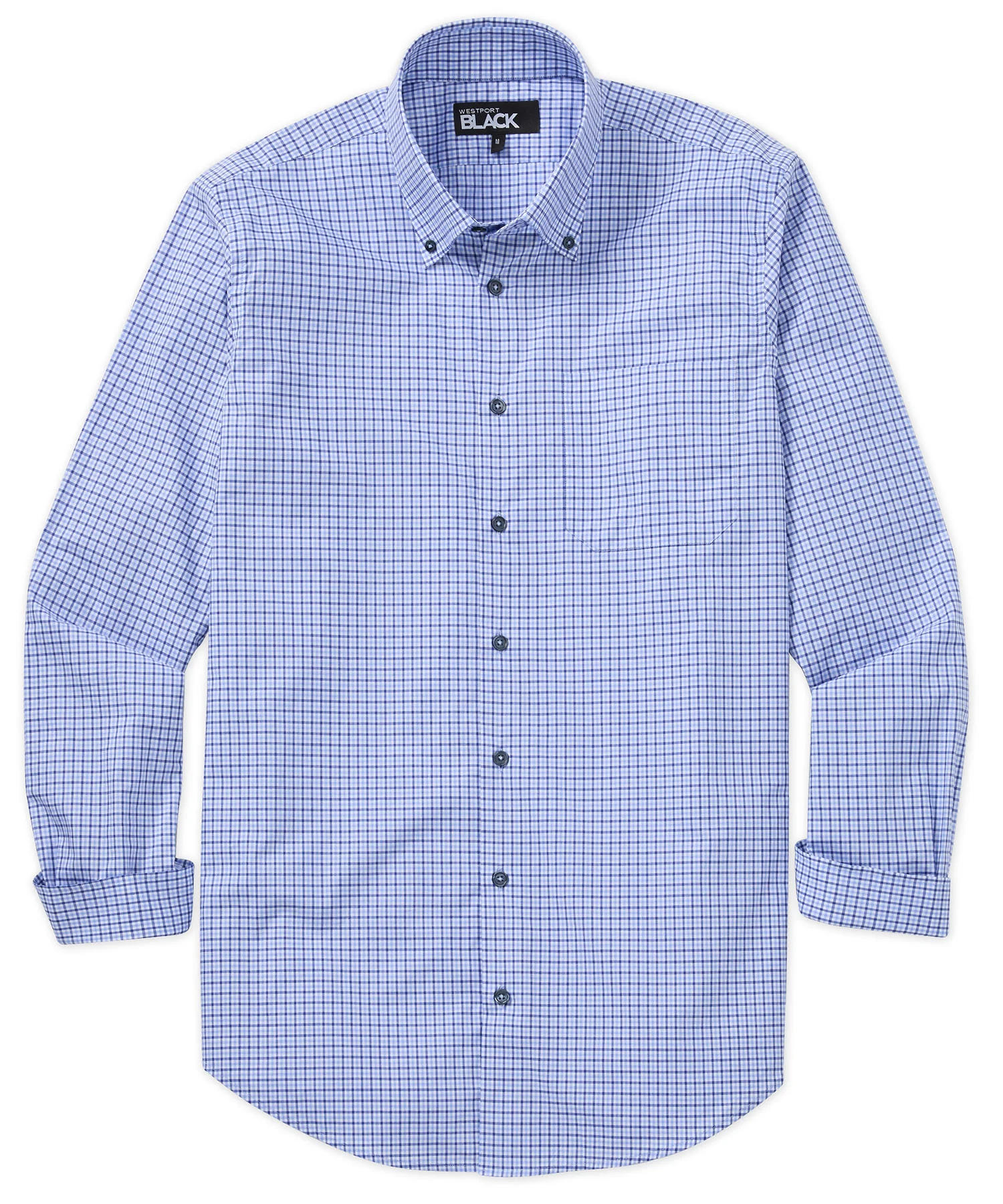 Westport Black Long Sleeve Button-Down Gingham Sport Shirt - Image 3
