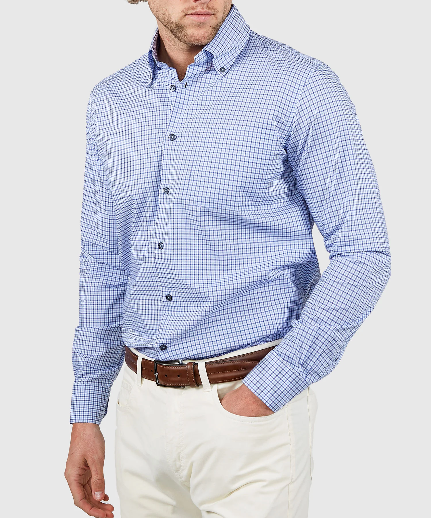 Westport Black Long Sleeve Button-Down Gingham Sport Shirt - Image 4