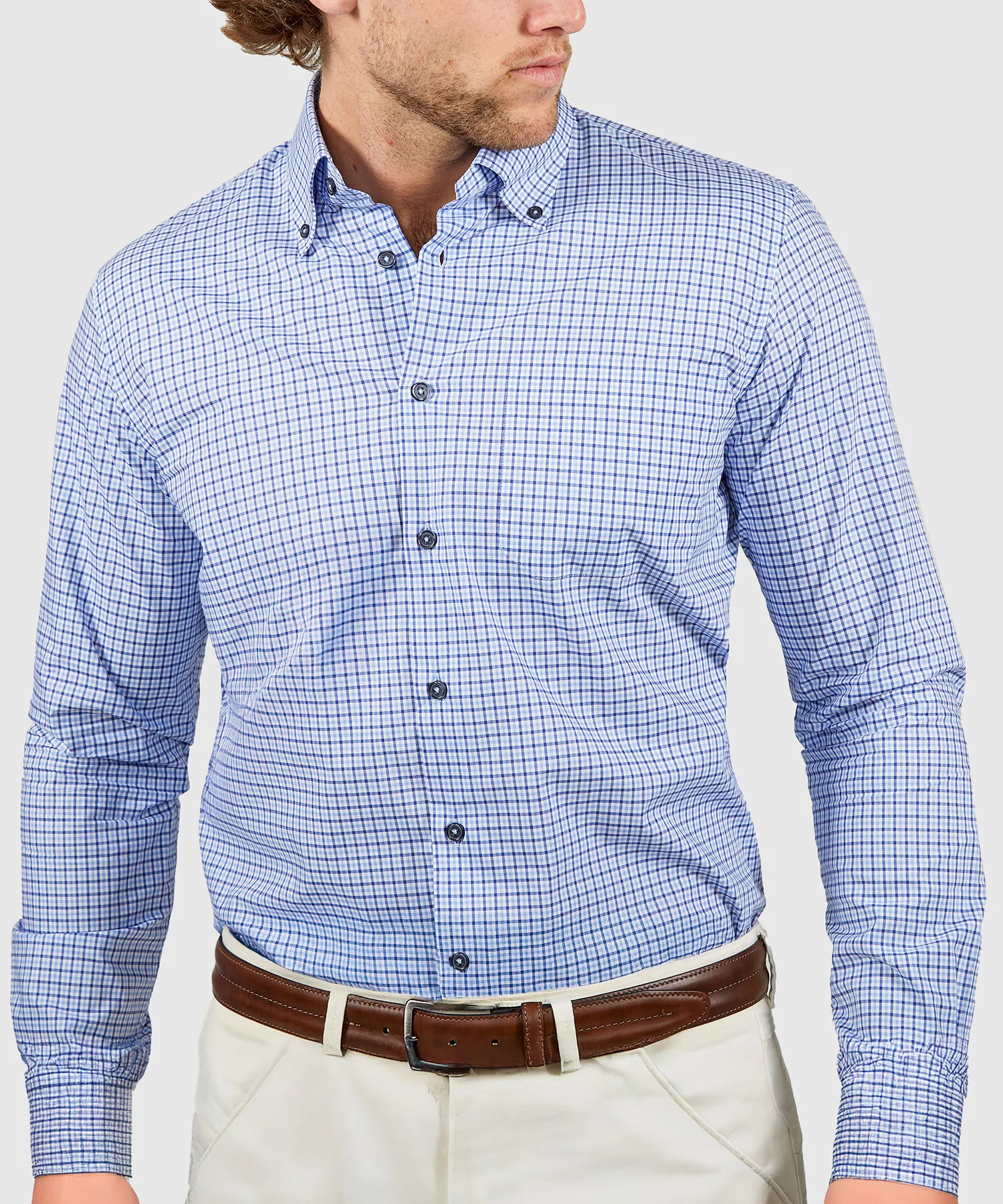Westport Black Long Sleeve Button-Down Gingham Sport Shirt - Image 5