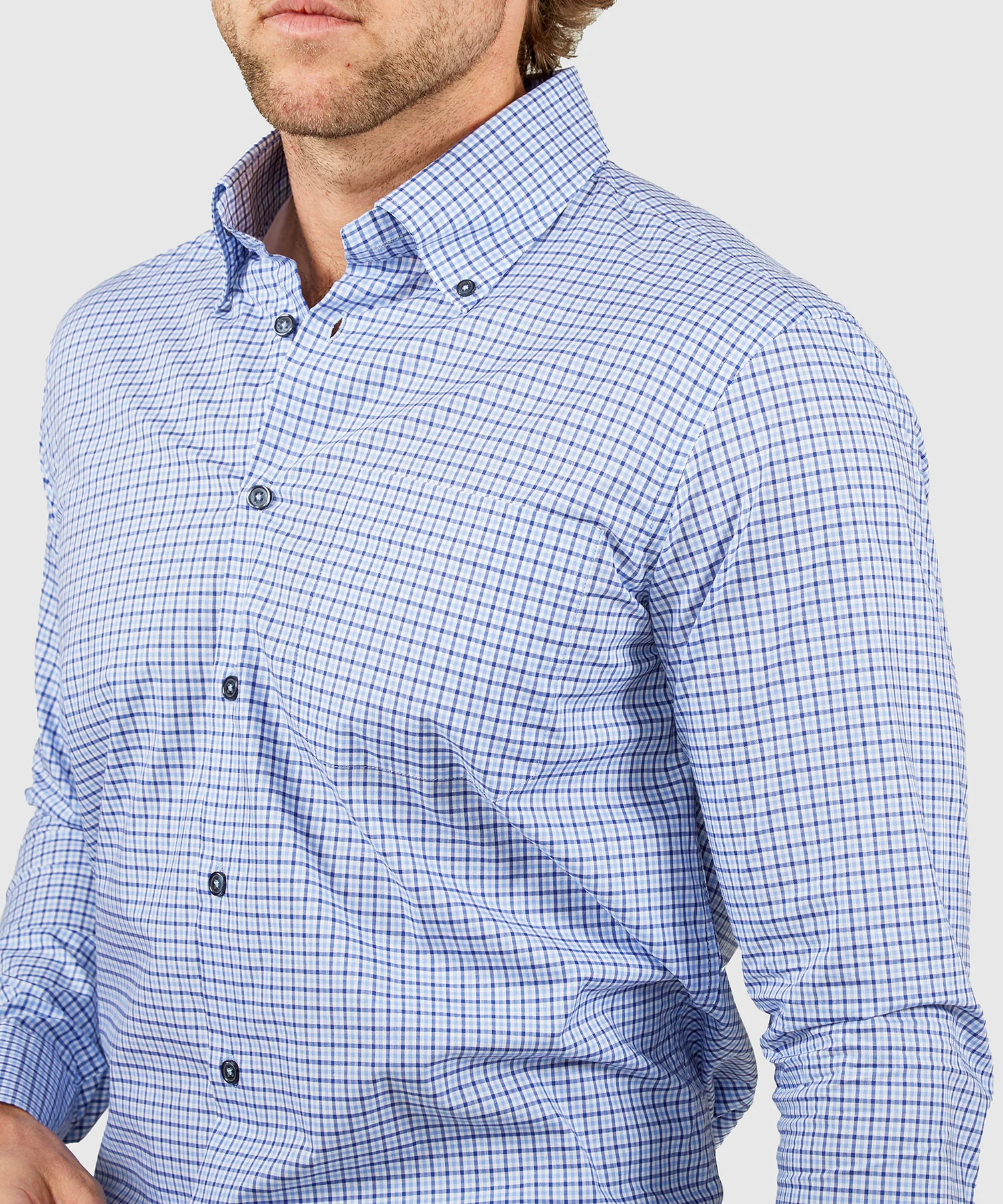 Westport Black Long Sleeve Button-Down Gingham Sport Shirt - Image 7