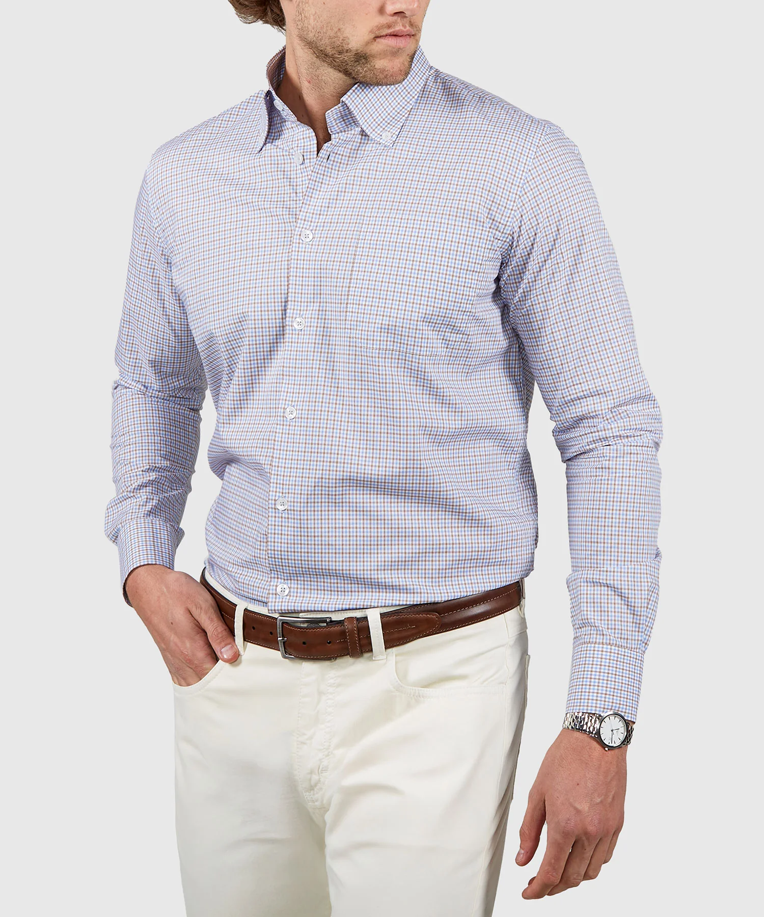 Westport Black Long Sleeve Button-Down Gingham Sport Shirt - Image 9