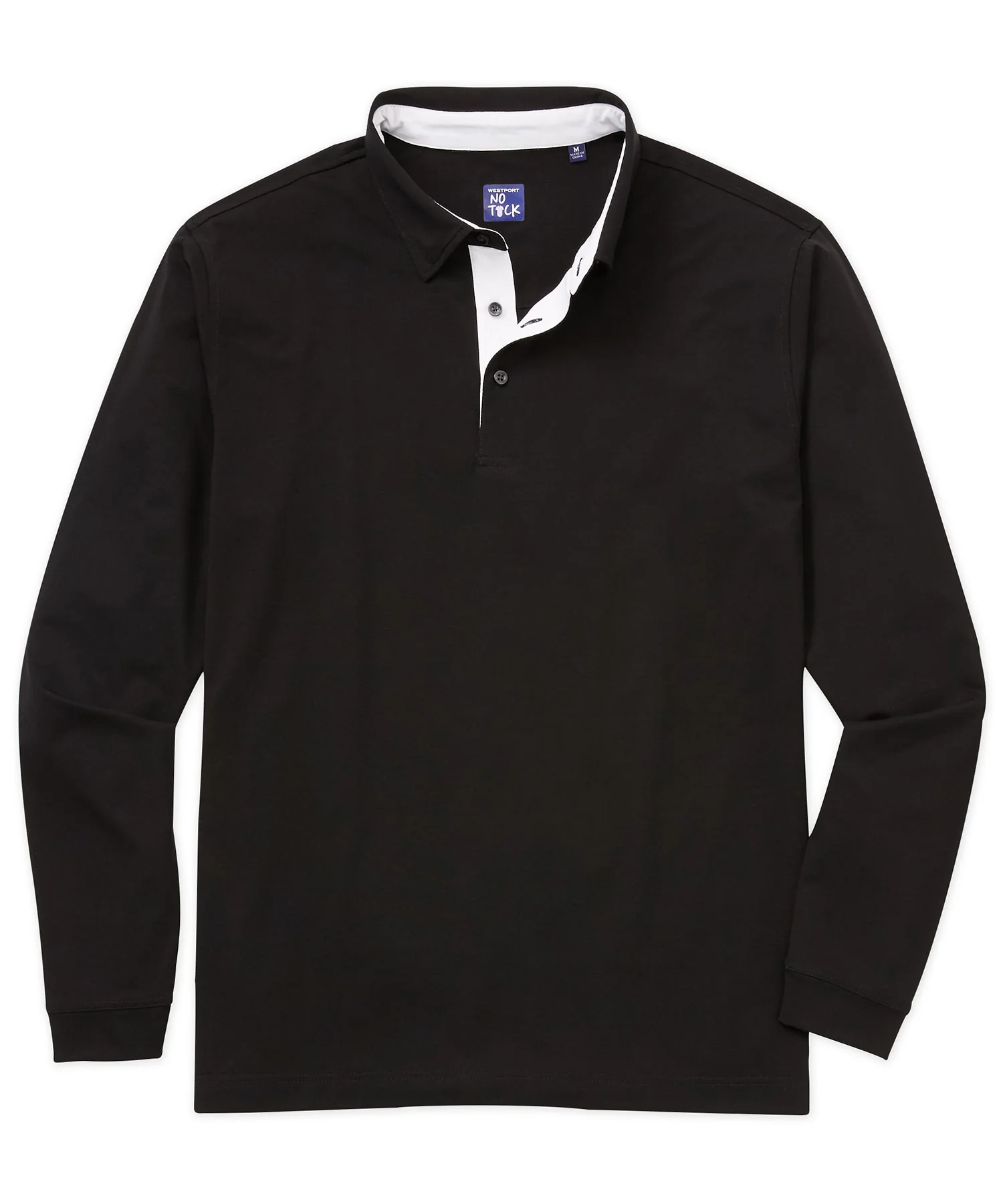Westport No-Tuck Long Sleeve Stretch Cotton Contrast Trim Placket Polo - Image 7