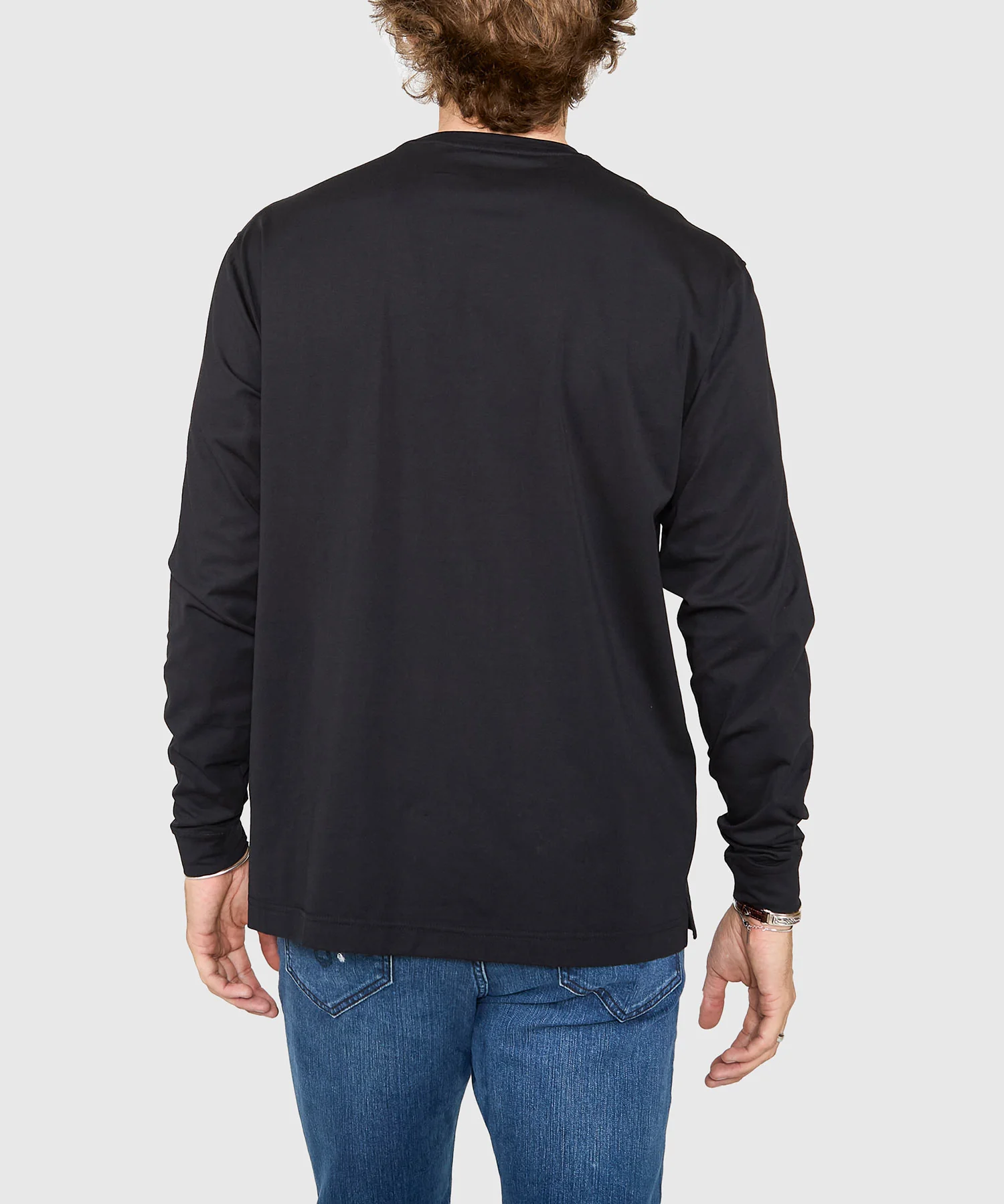 Westport No-Tuck Long Sleeve Stretch Cotton Crew Neck T-Shirt - Image 6