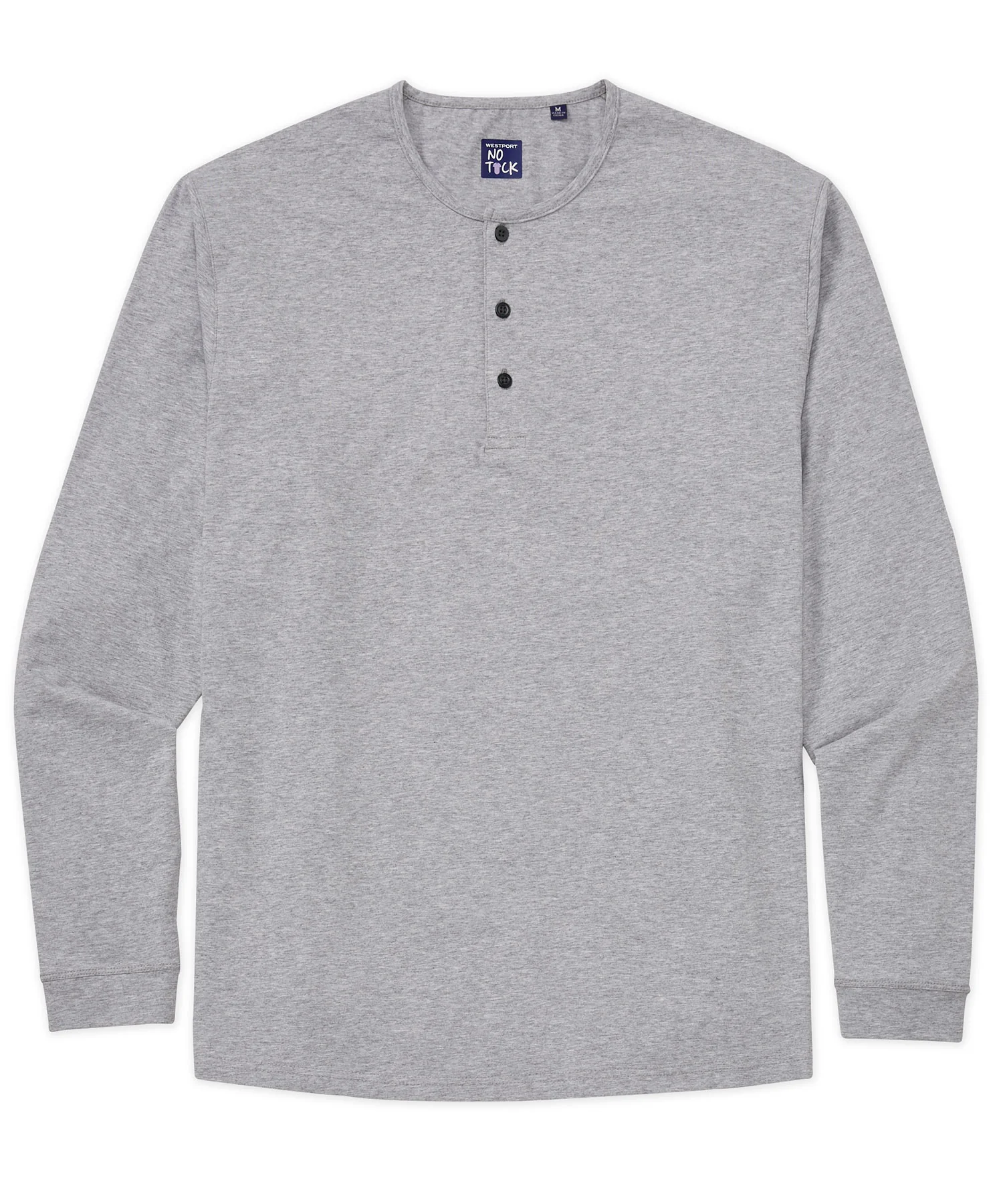 Westport No-Tuck Long Sleeve Stretch Cotton Crew Neck Henley - Image 14