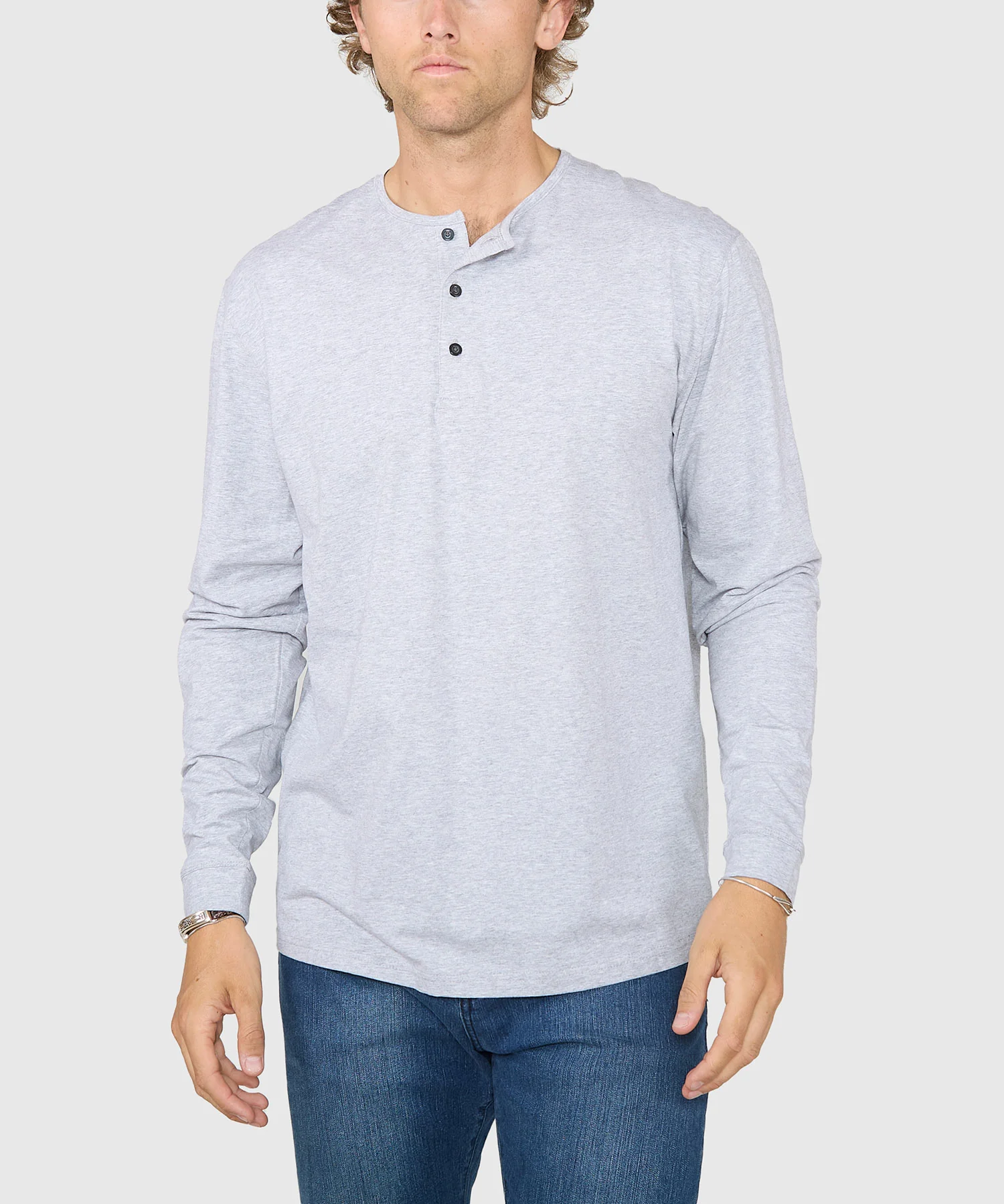 Westport No-Tuck Long Sleeve Stretch Cotton Crew Neck Henley - Image 15