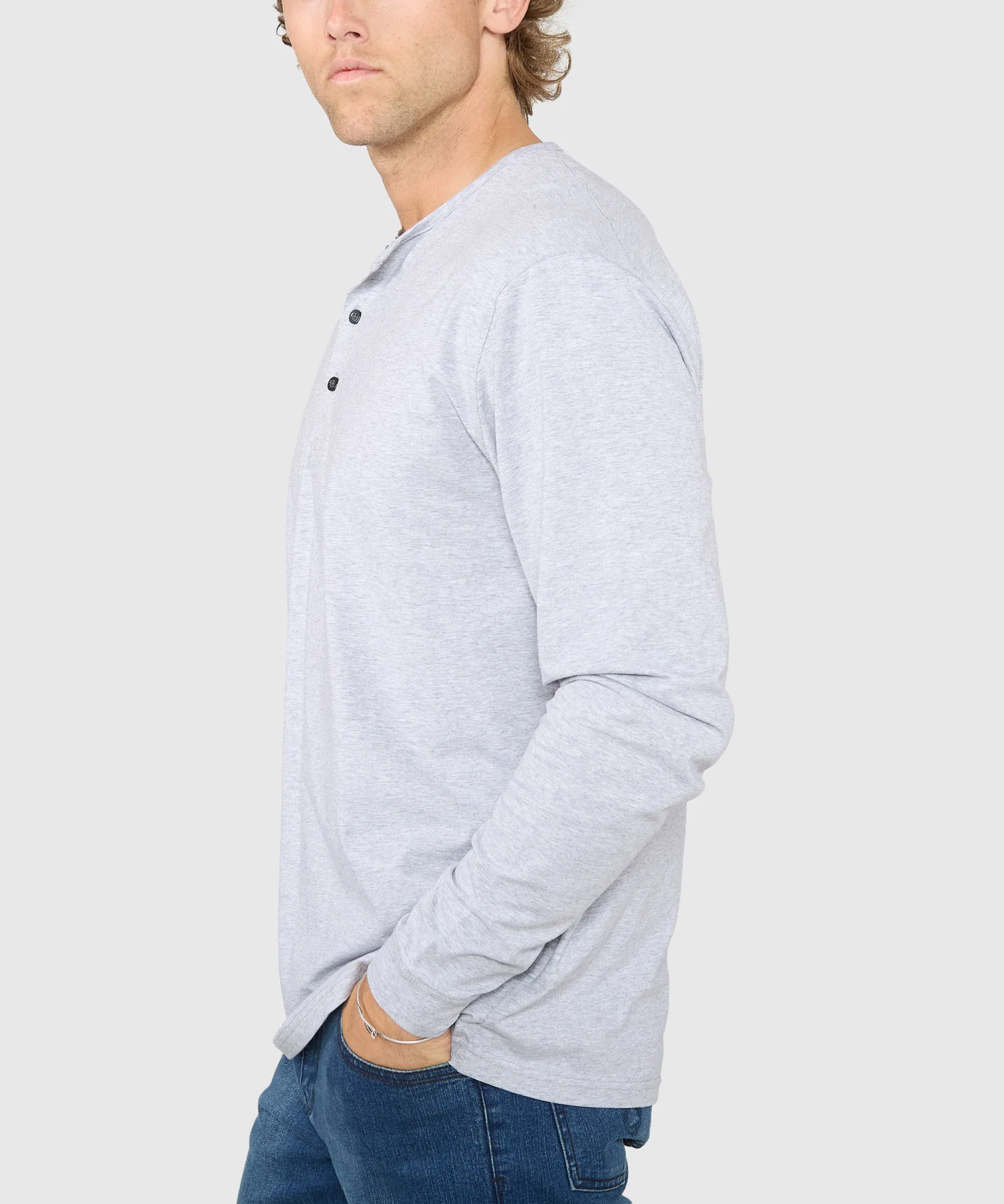 Westport No-Tuck Long Sleeve Stretch Cotton Crew Neck Henley - Image 16