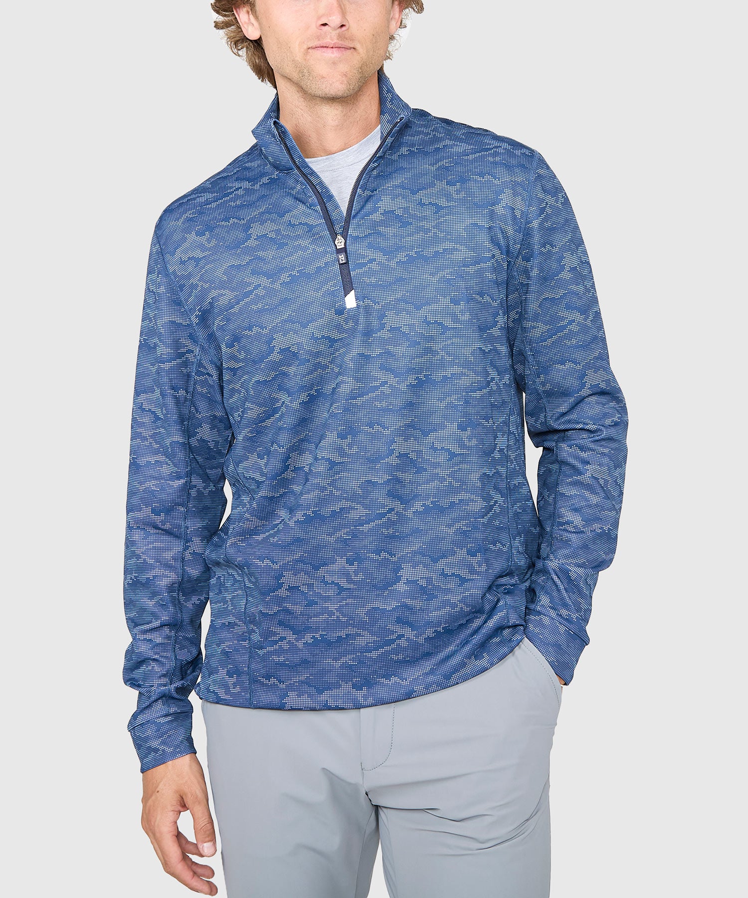 Cutter & Buck Traverse Camo Print Stretch Quarter Zip Pullover - Image 7