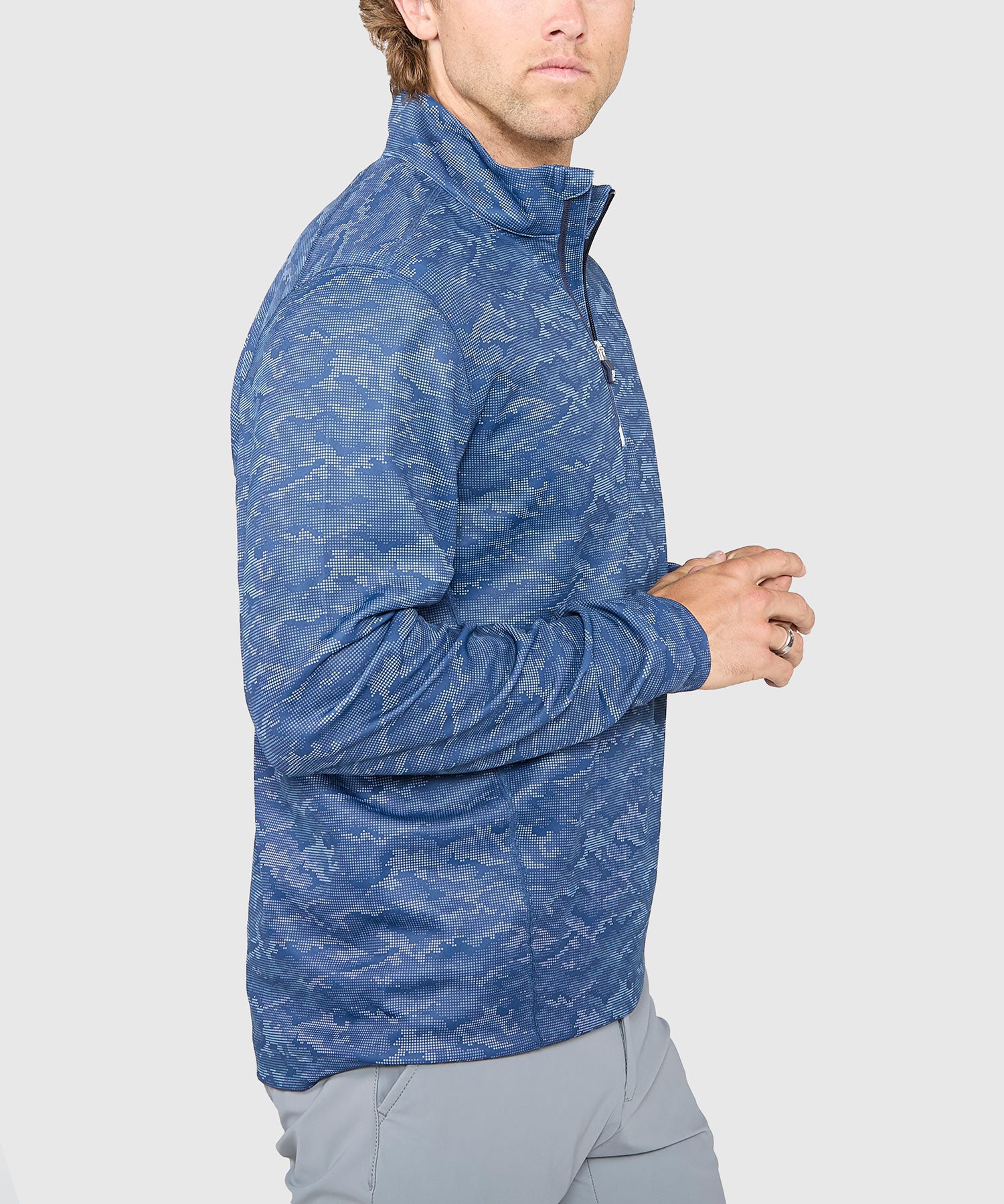 Cutter & Buck Traverse Camo Print Stretch Quarter Zip Pullover - Image 9