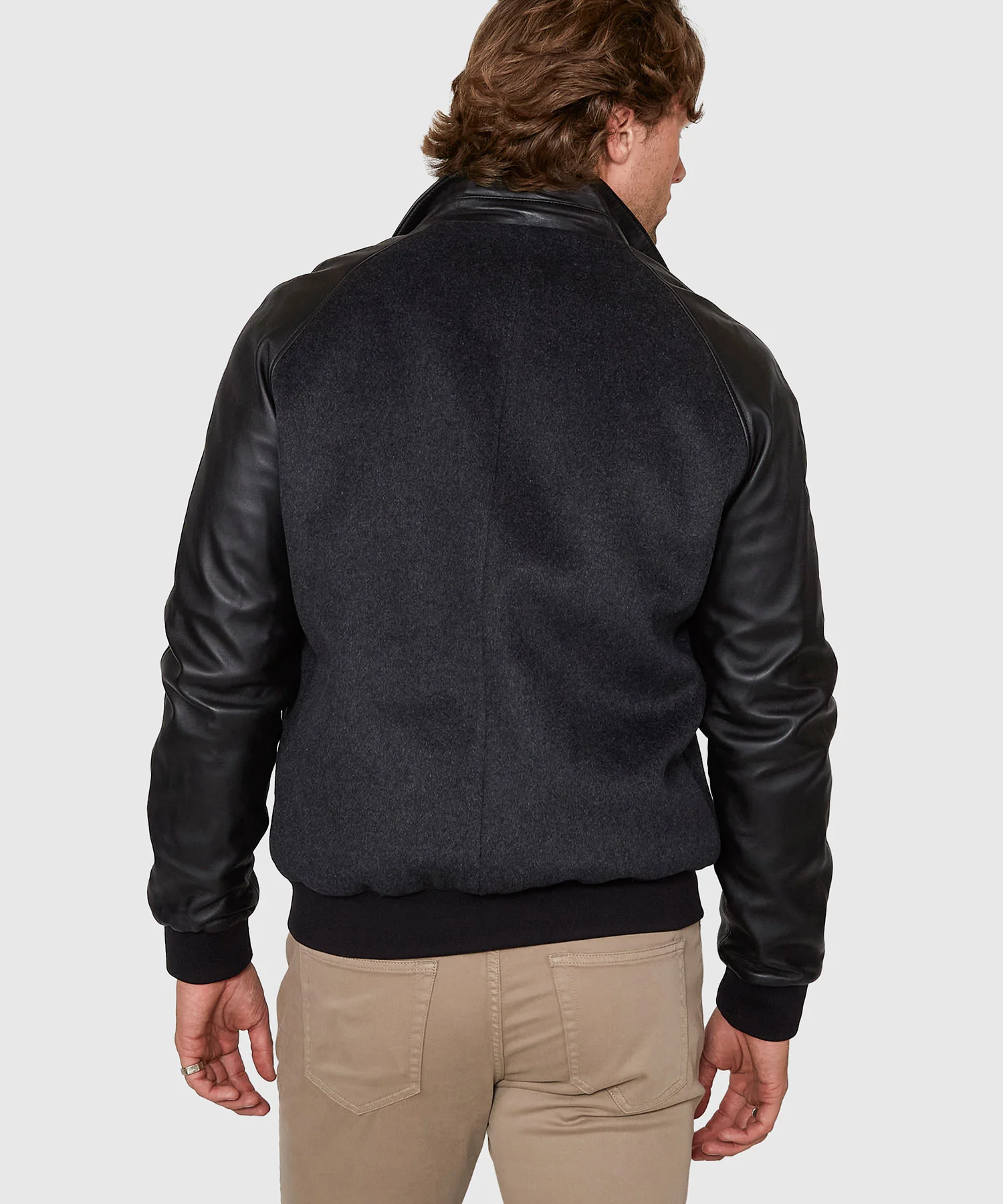 Westport Black Cashmere & Lambskin Bomber Jacket - Image 4