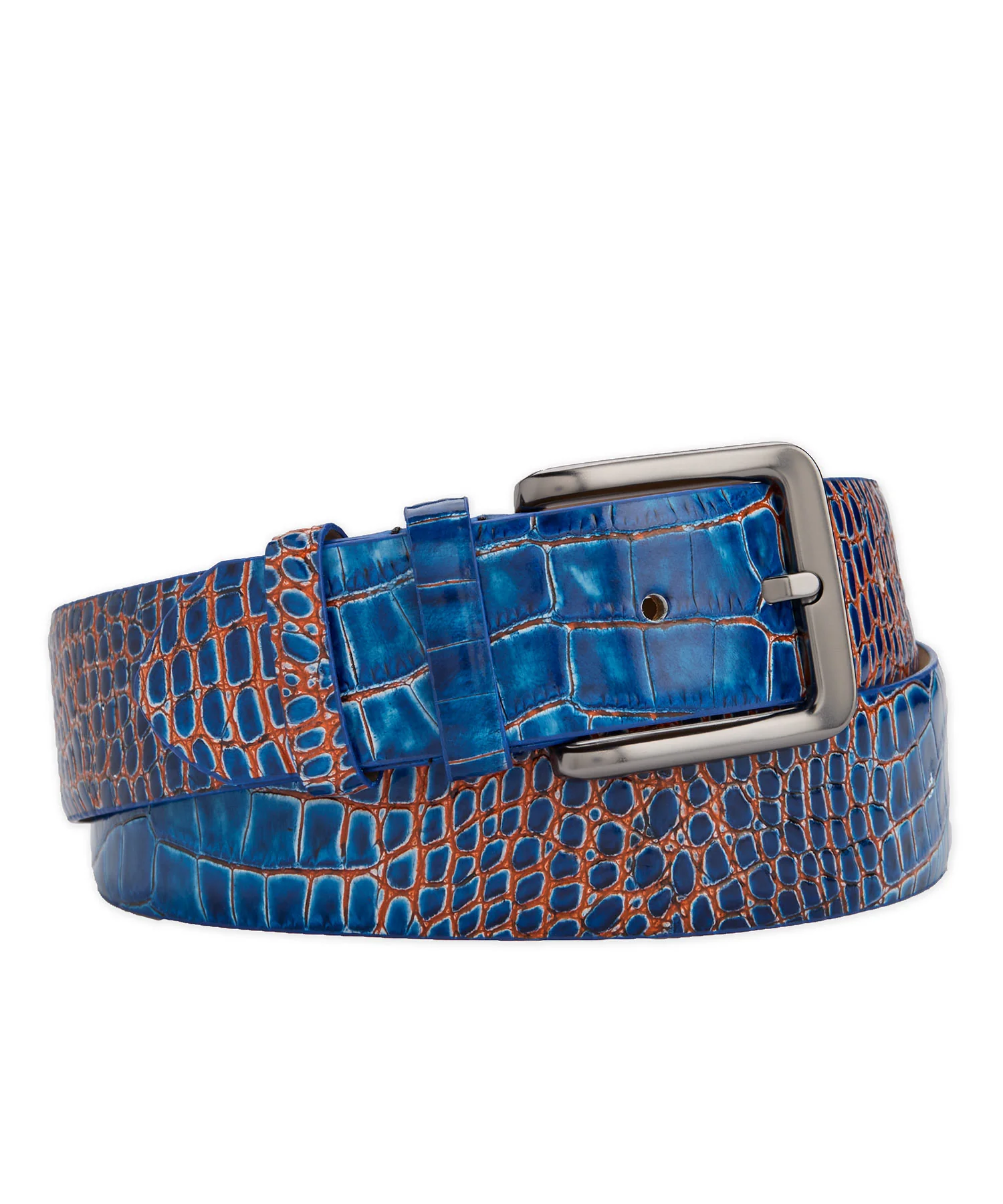 Westport Black Bi-Color Croc Embossed Calf Belt - Image 3