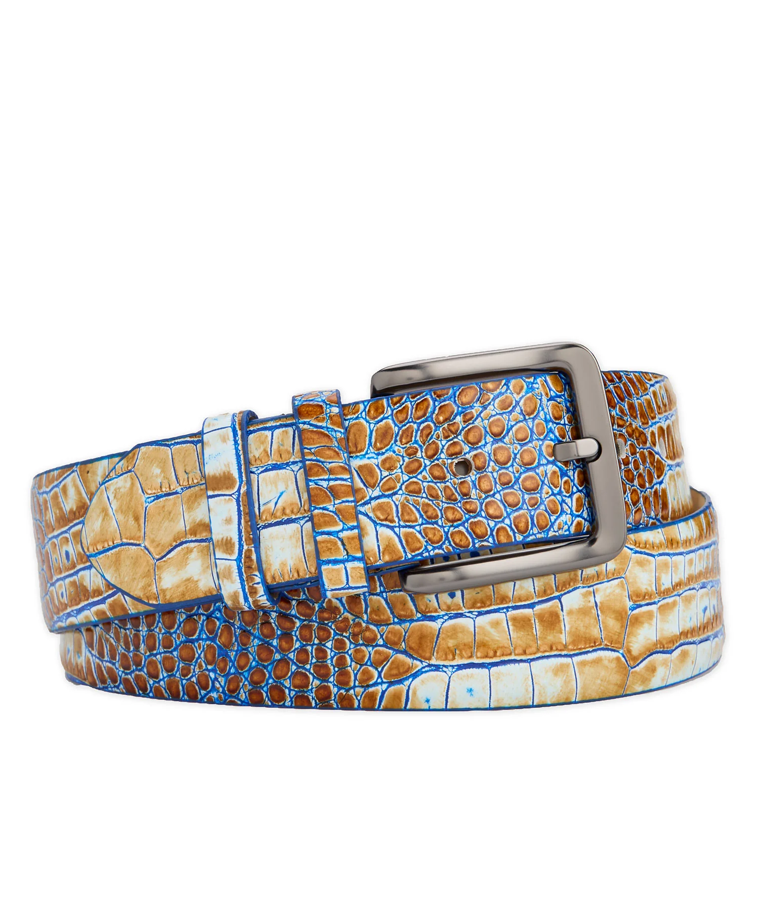 Westport Black Bi-Color Croc Embossed Calf Belt - Image 4