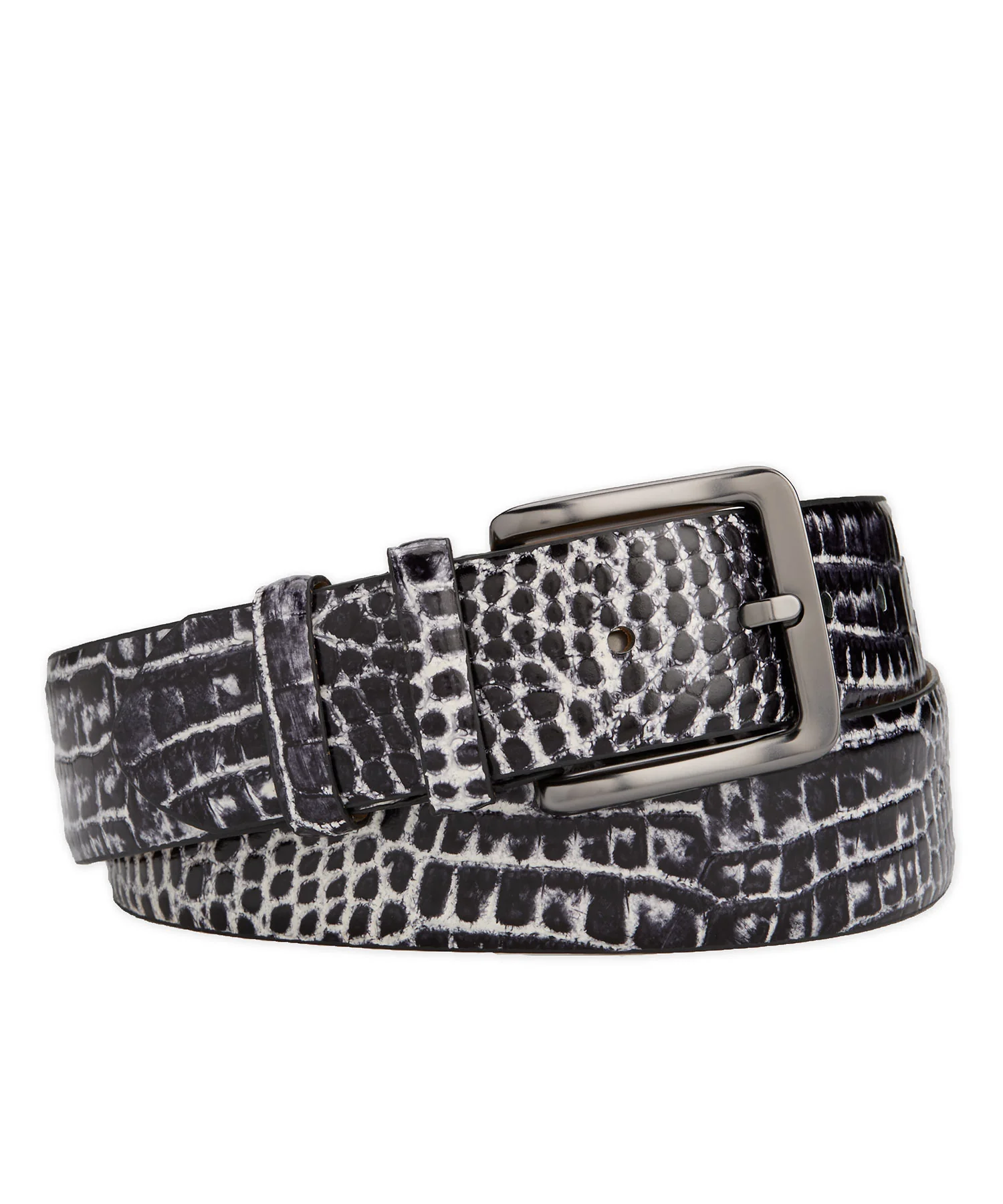 Westport Black Bi-Color Croc Embossed Calf Belt - Image 5
