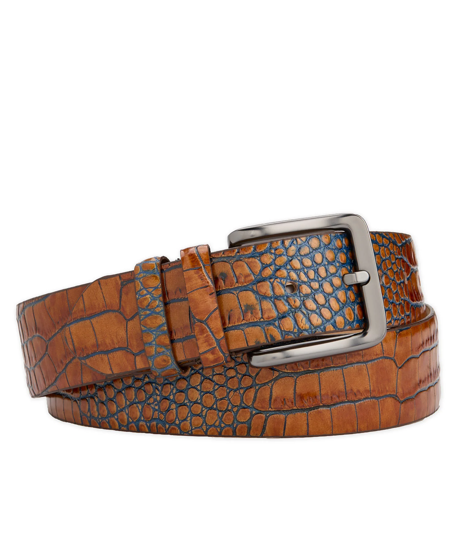 Westport Black Bi-Color Croc Embossed Calf Belt - Image 6
