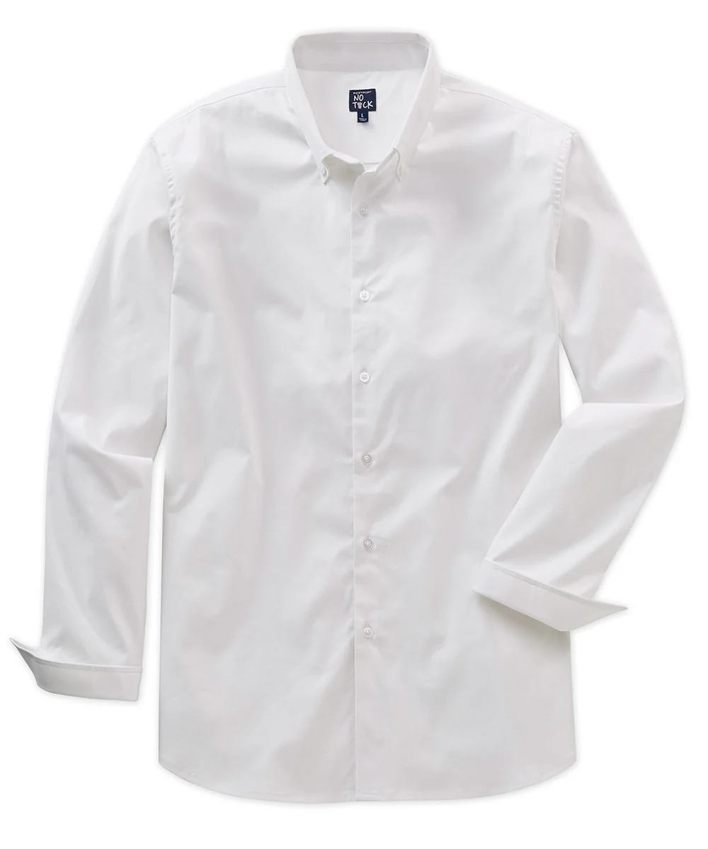 Westport No-Tuck Long Sleeve Stretch-Cotton Oxford Sport Shirt - Image 9