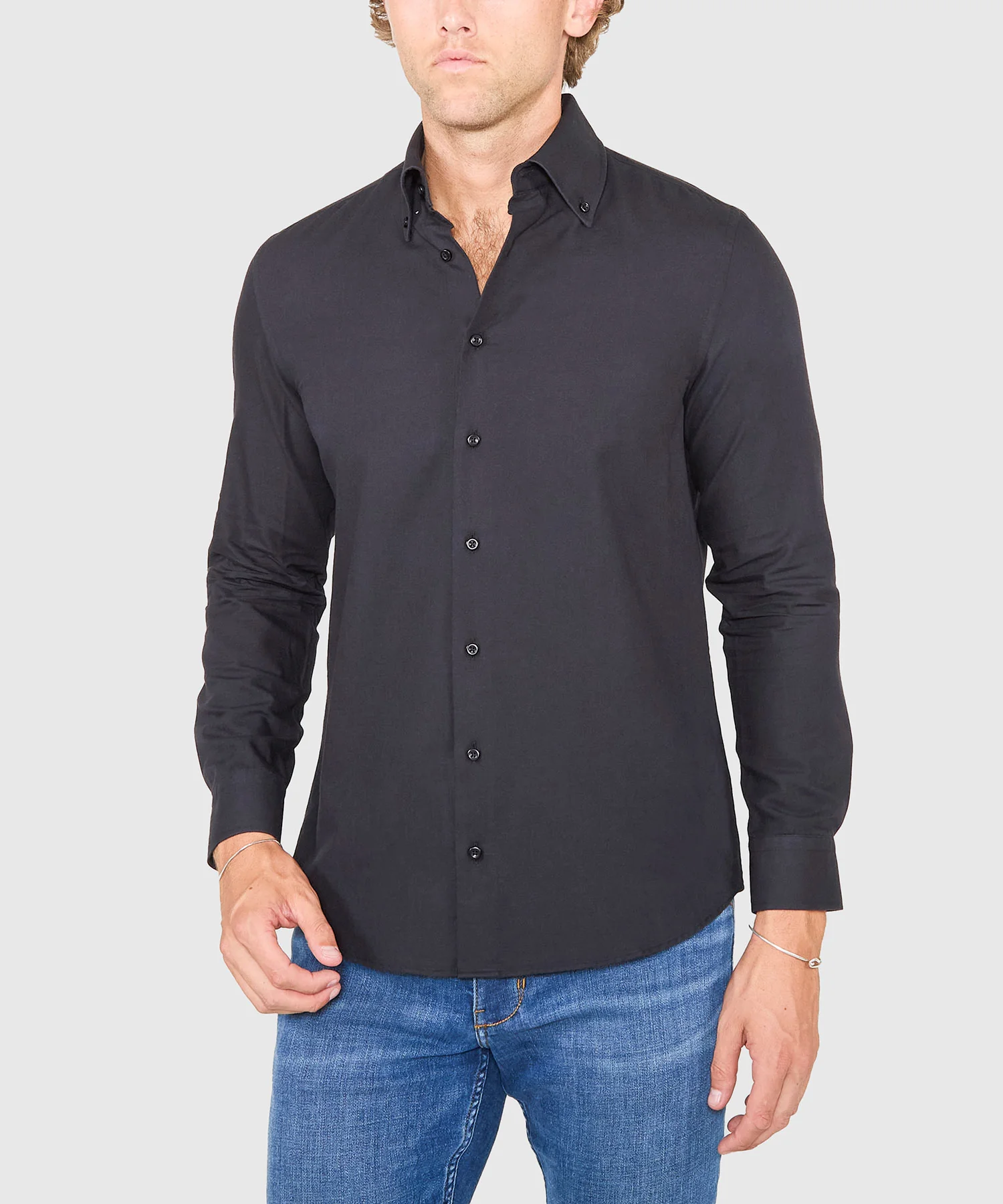Westport No-Tuck Long Sleeve Button Down Collar Cotton Oxford Sport Shirt - Image 5