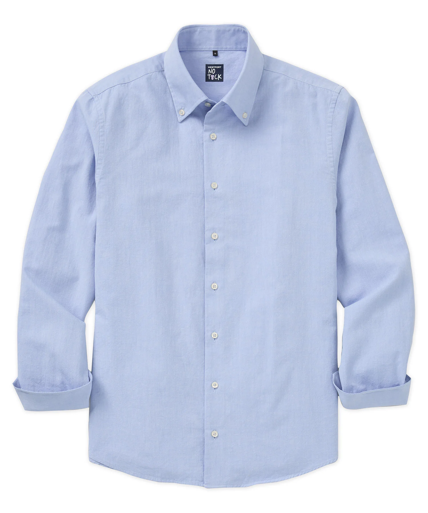 Westport No-Tuck Long Sleeve Button Down Collar Cotton Oxford Sport Shirt - Image 9