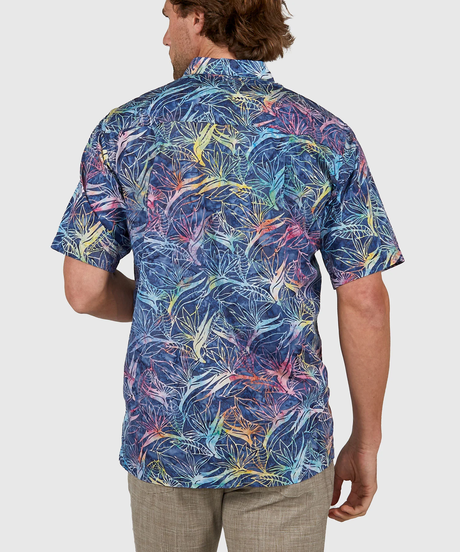 Westport Black Short Sleeve Batik Print Camp Shirt - Image 5