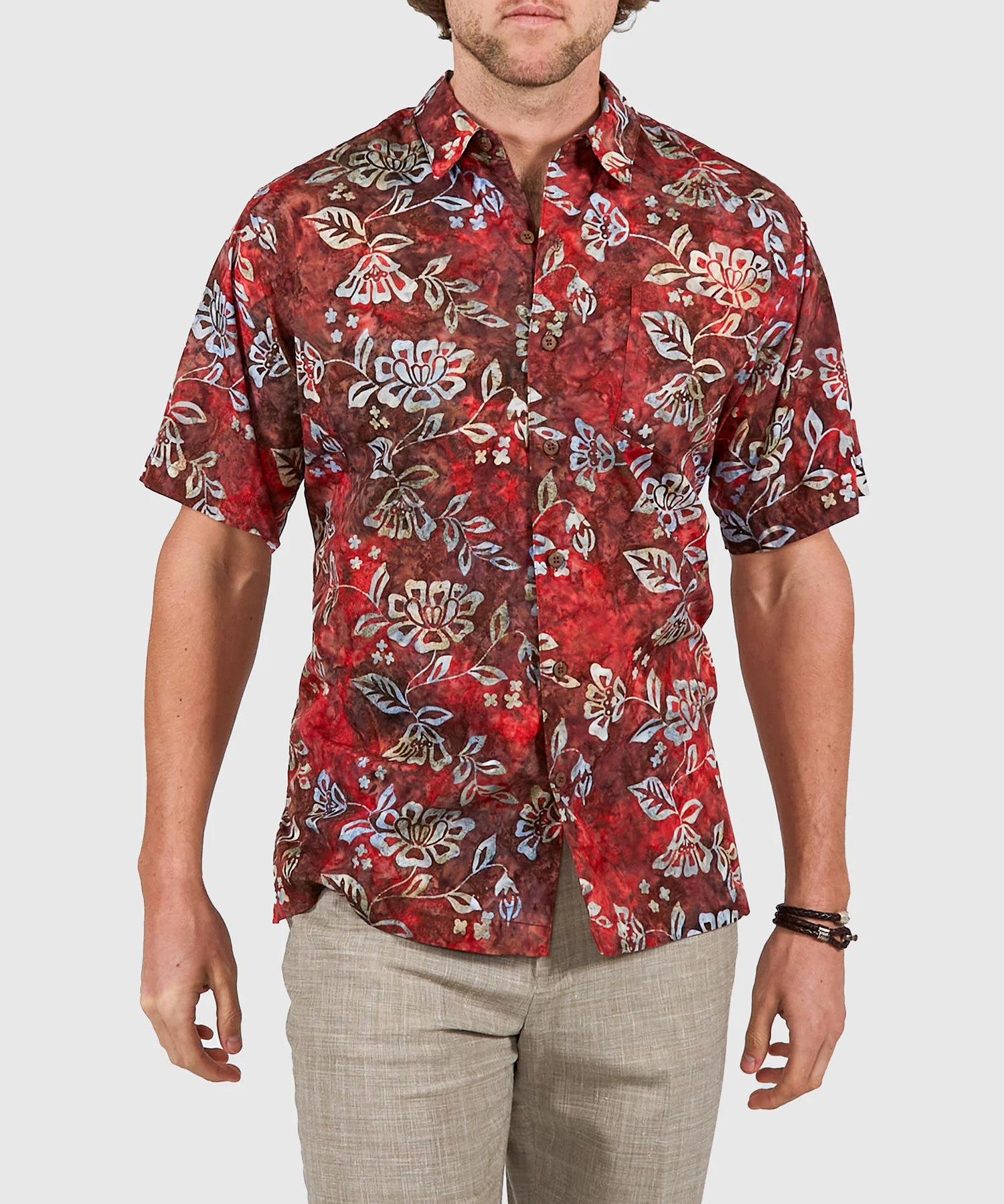 Westport Black Short Sleeve Batik Print Camp Shirt - Image 3