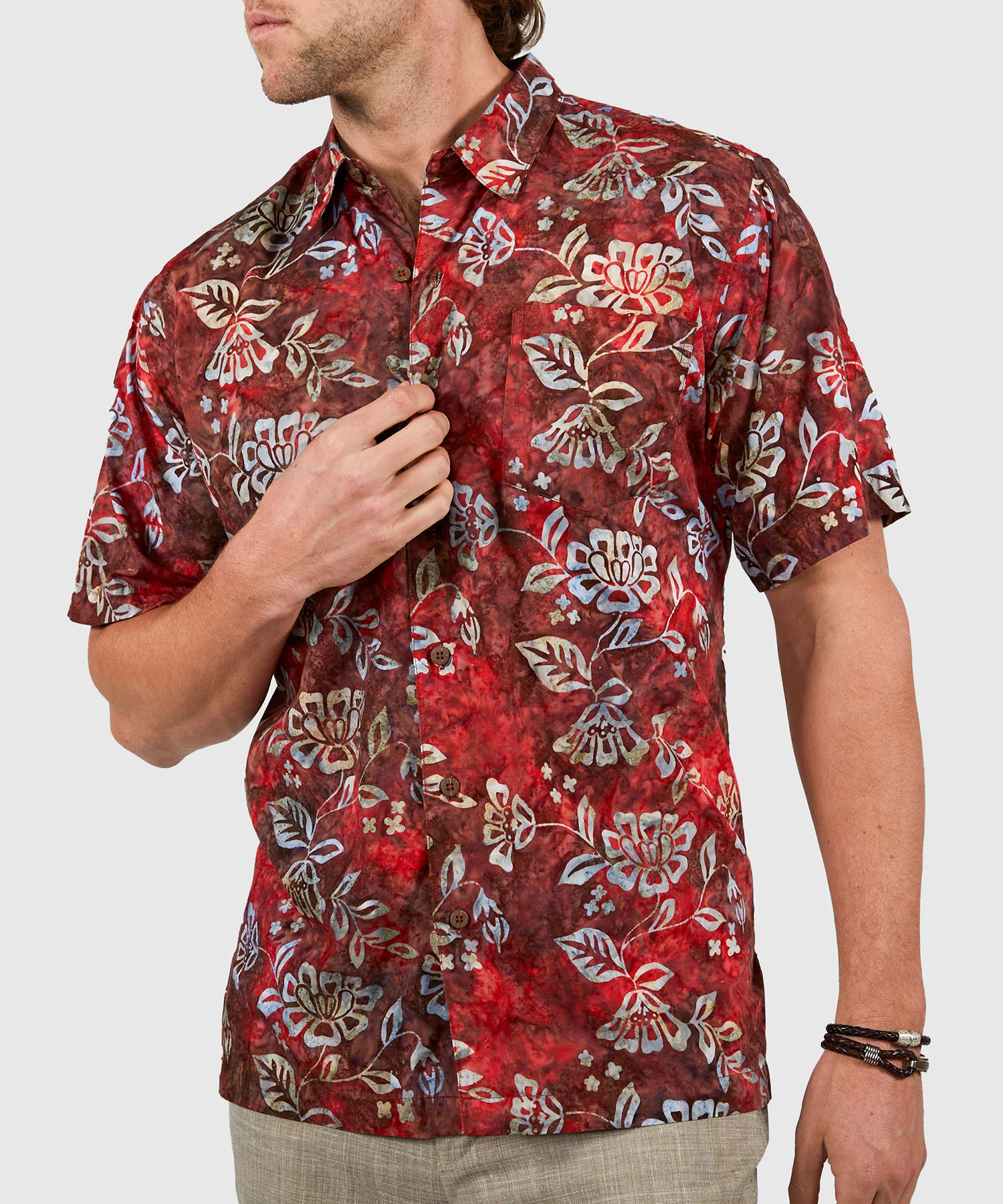 Westport Black Short Sleeve Batik Print Camp Shirt - Image 4
