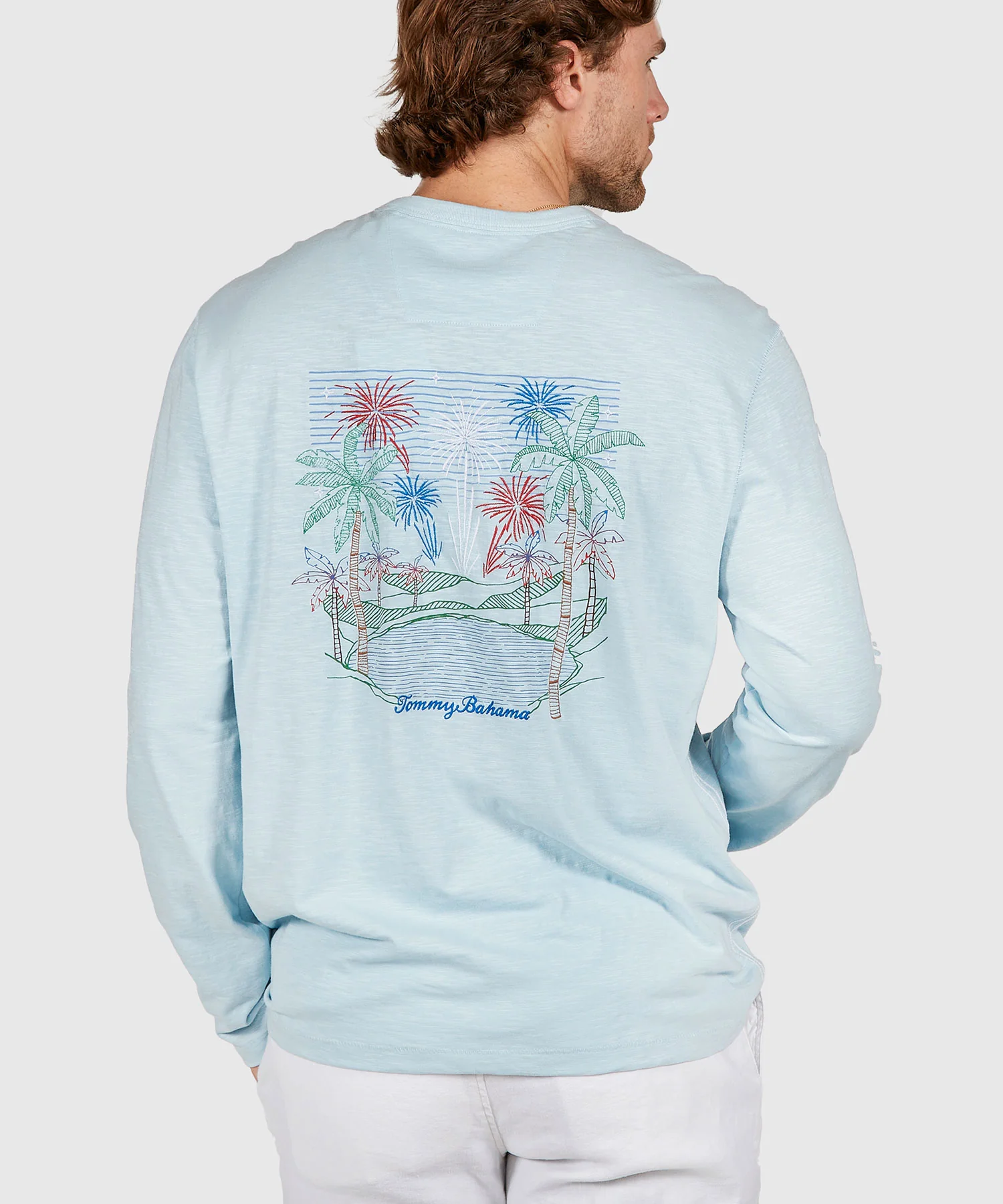 Tommy Bahama Long Sleeve 'Red, White & Boom' Lux T-Shirt - Image 4