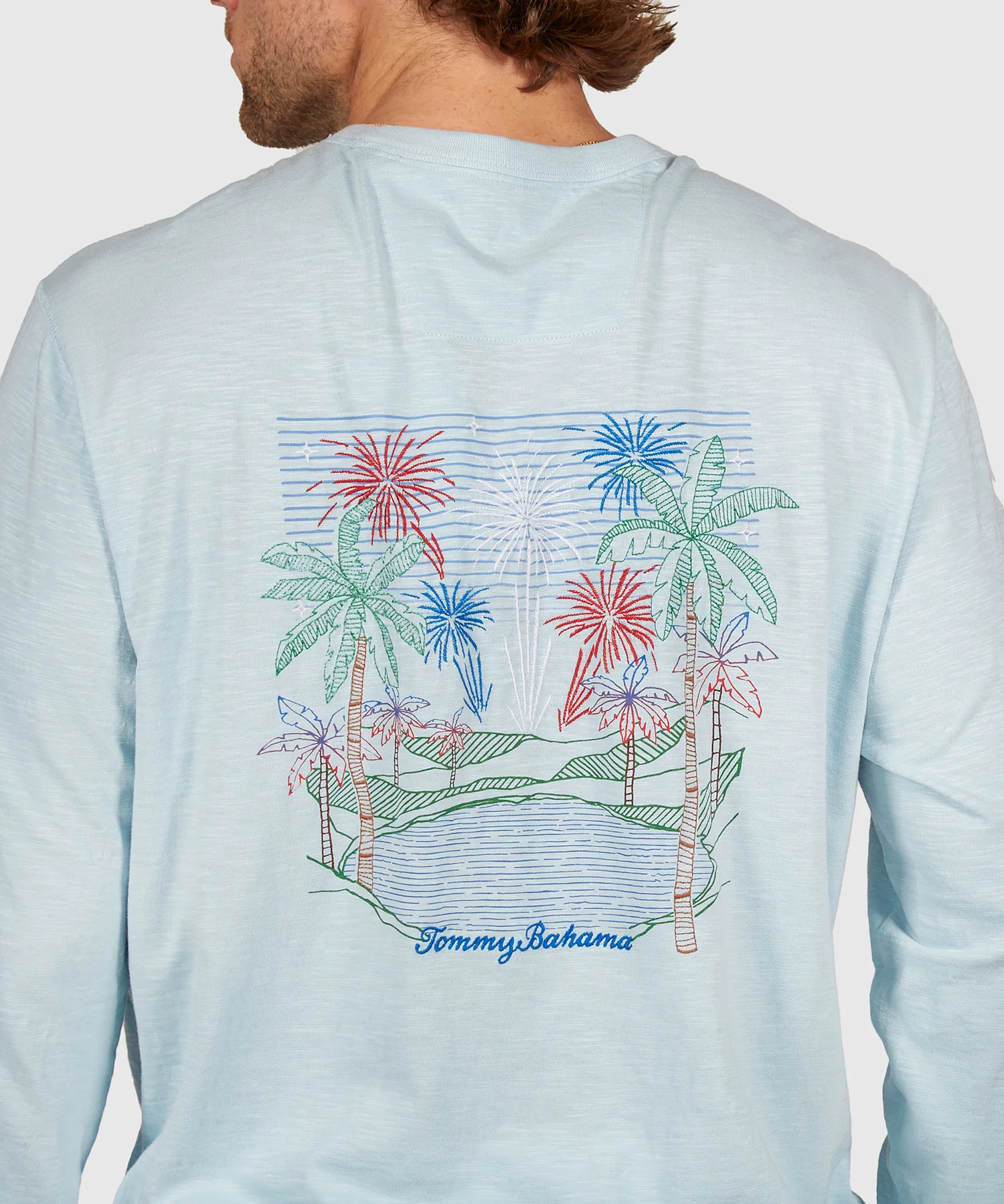 Tommy Bahama Long Sleeve 'Red, White & Boom' Lux T-Shirt - Image 5
