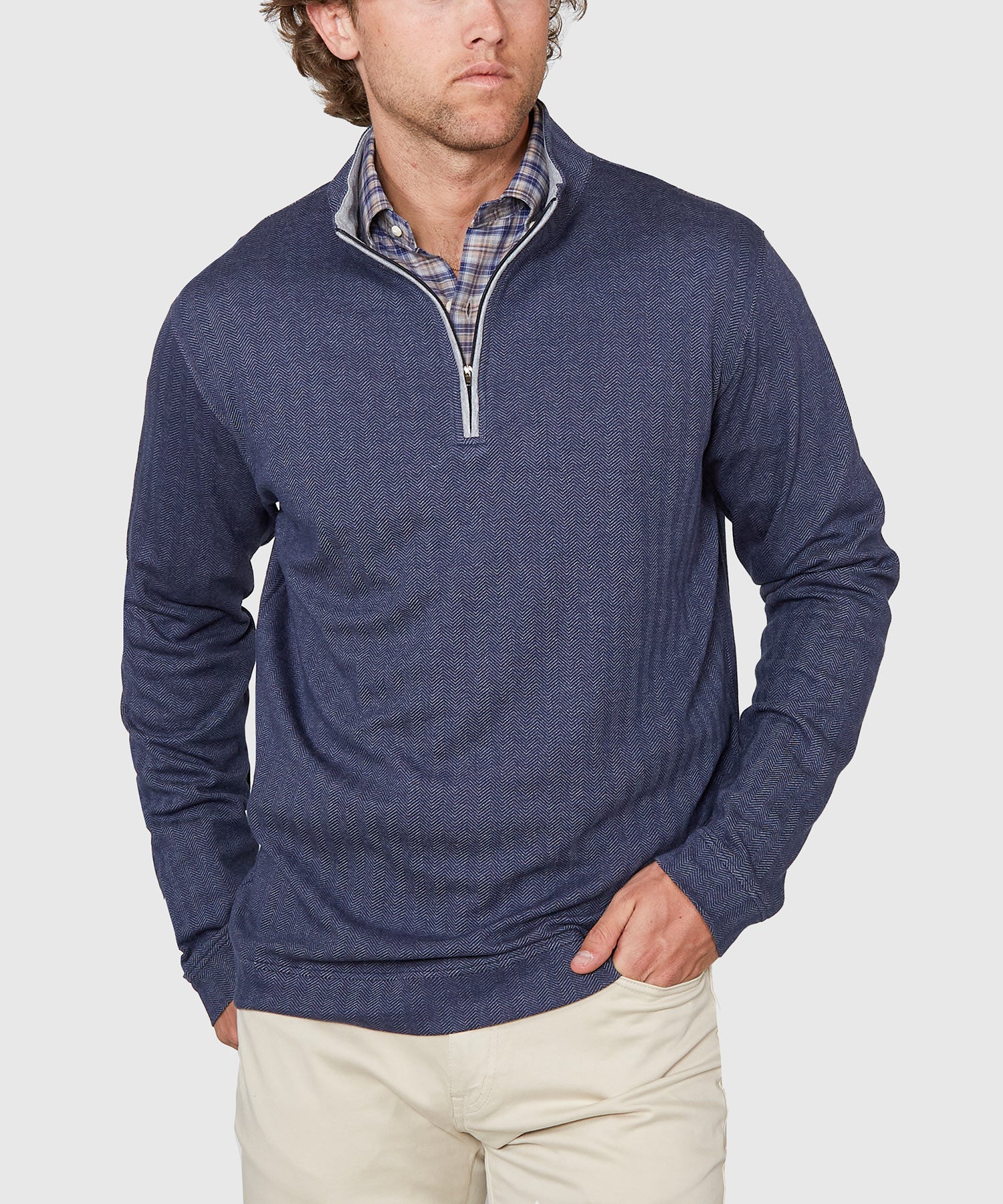Westport Lifestyle Long Sleeve Herringbone Interlock Quarter Zip Pullover - Image 10