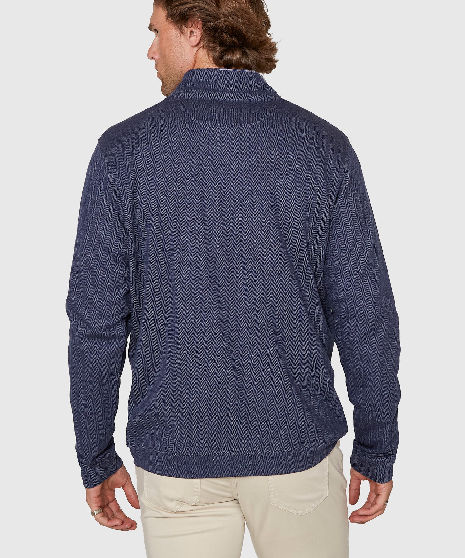 Westport Lifestyle Long Sleeve Herringbone Interlock Quarter Zip Pullover - Image 11