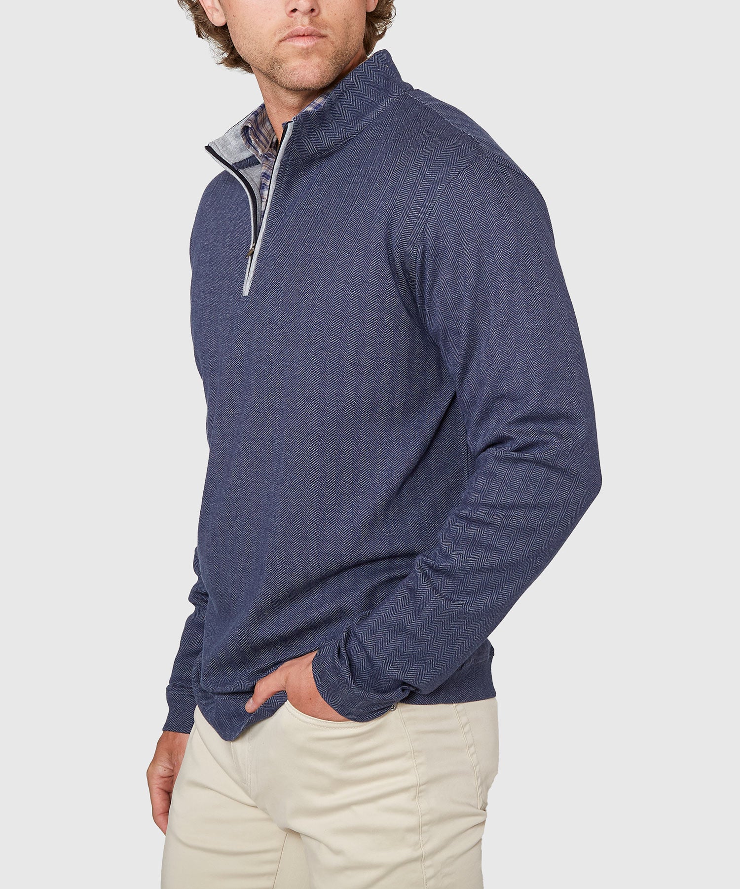 Westport Lifestyle Long Sleeve Herringbone Interlock Quarter Zip Pullover - Image 12