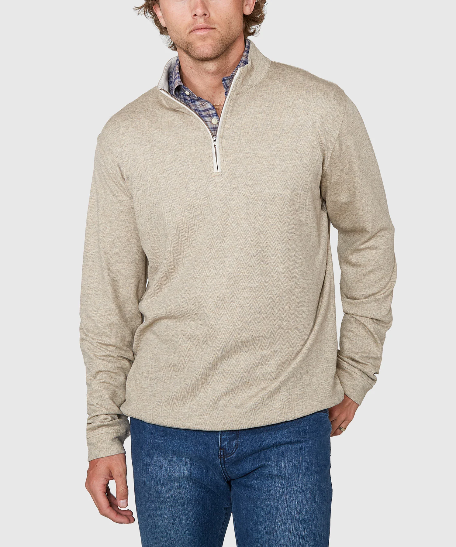 Westport Lifestyle Long Sleeve Herringbone Interlock Quarter Zip Pullover - Image 15