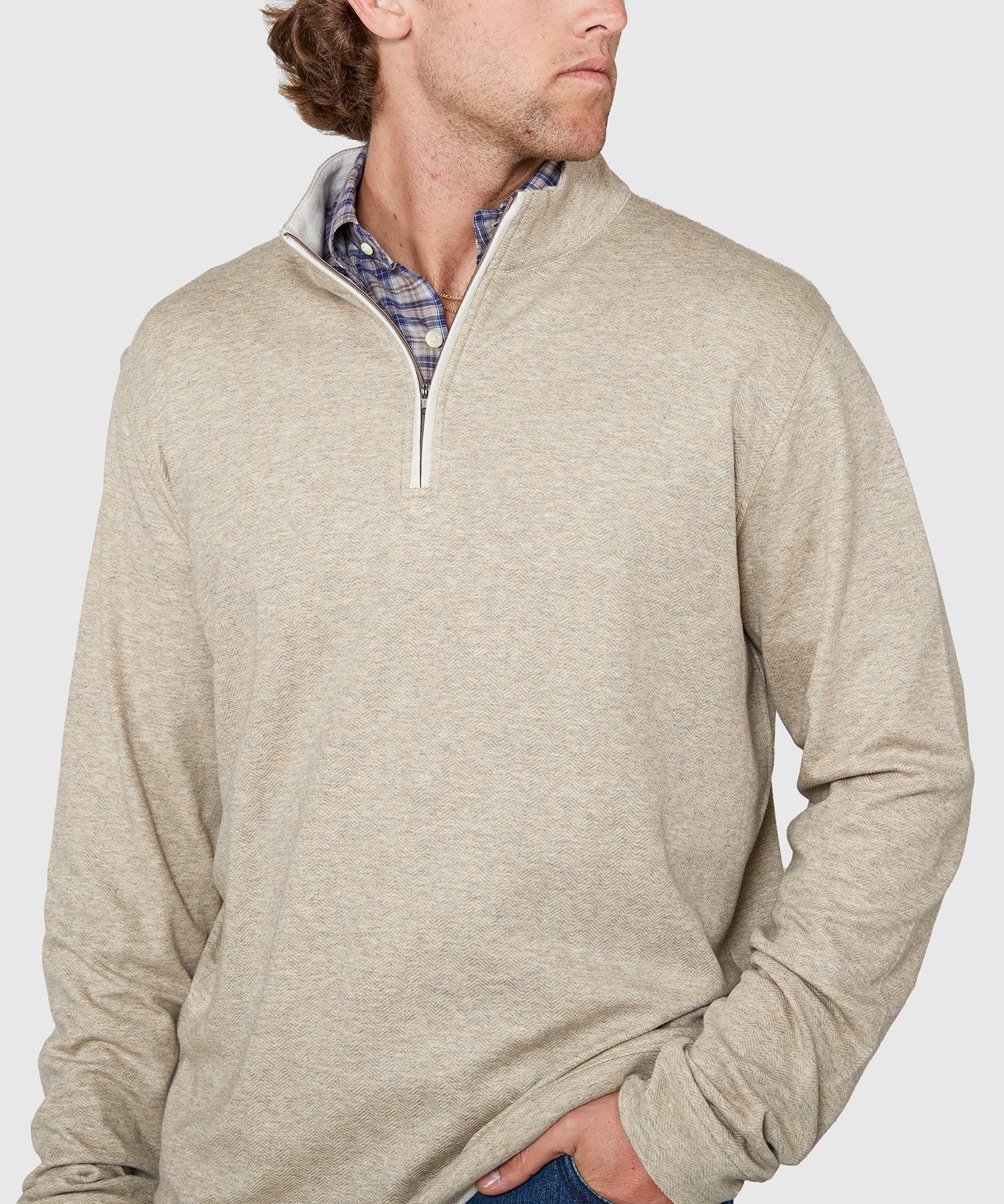 Westport Lifestyle Long Sleeve Herringbone Interlock Quarter Zip Pullover - Image 16